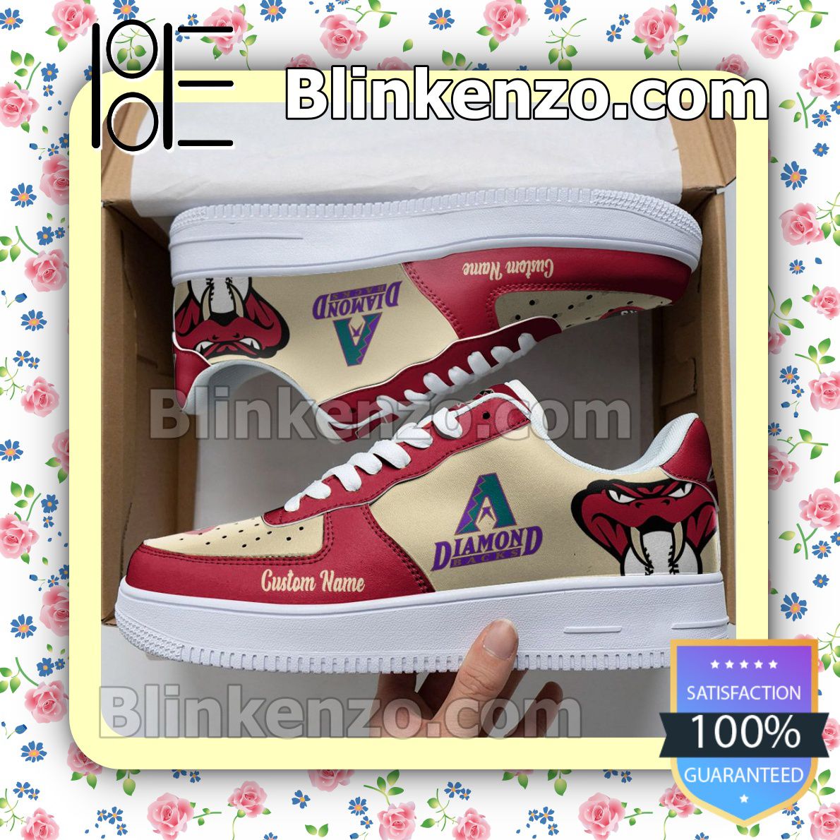 Sale Off Arizona Diamondbacks Mascot Logo MLB Baseball Nike Air Force Sneakers