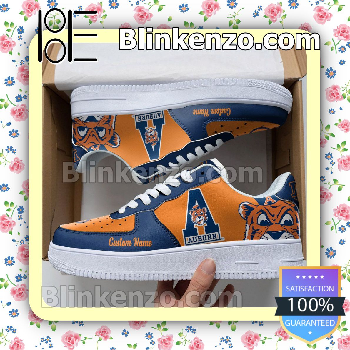 Amazon Auburn Tigers Mascot Logo NCAA Nike Air Force Sneakers