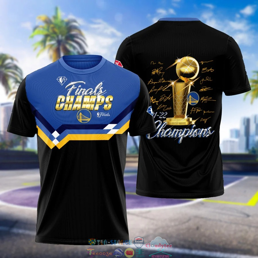 Golden State Warriors Finals Champs Signatures 3D Shirt