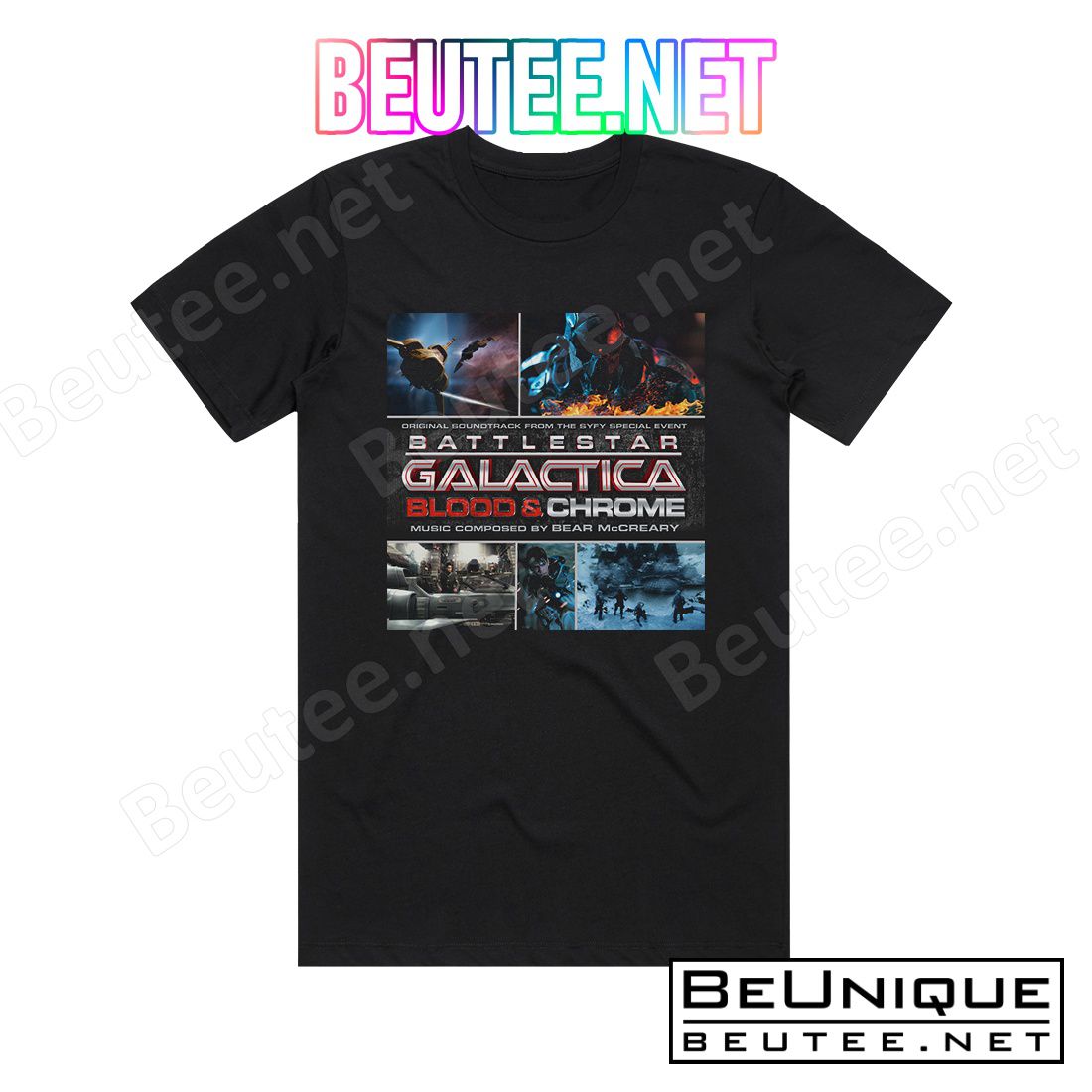 Bear McCreary Battlestar Galactica Blood Chrome Album Cover T-Shirt