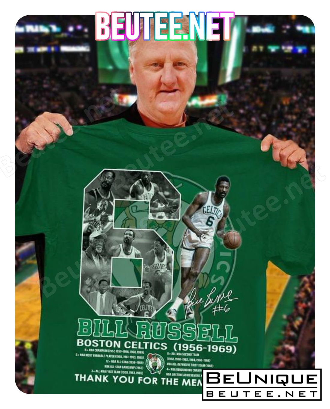 Bill Russell 6 Boston Celtics 1956-1969 Thank You For The Memories Signature Shirt