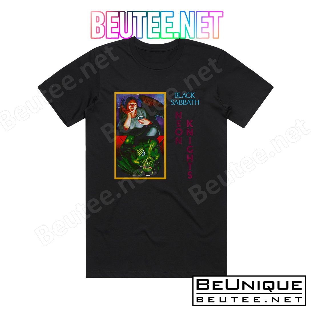 Black Sabbath Neon Knights Album Cover T-Shirt
