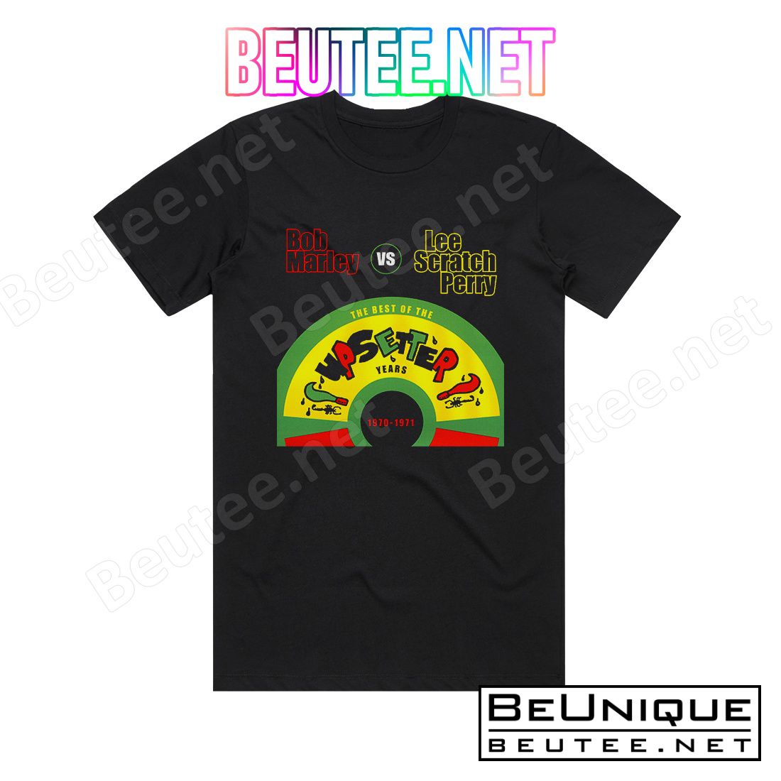 Bob Marley The Best Of The Upsetter Years 1970 1971 Bob Marley Vs Lee S Album Cover T-Shirt