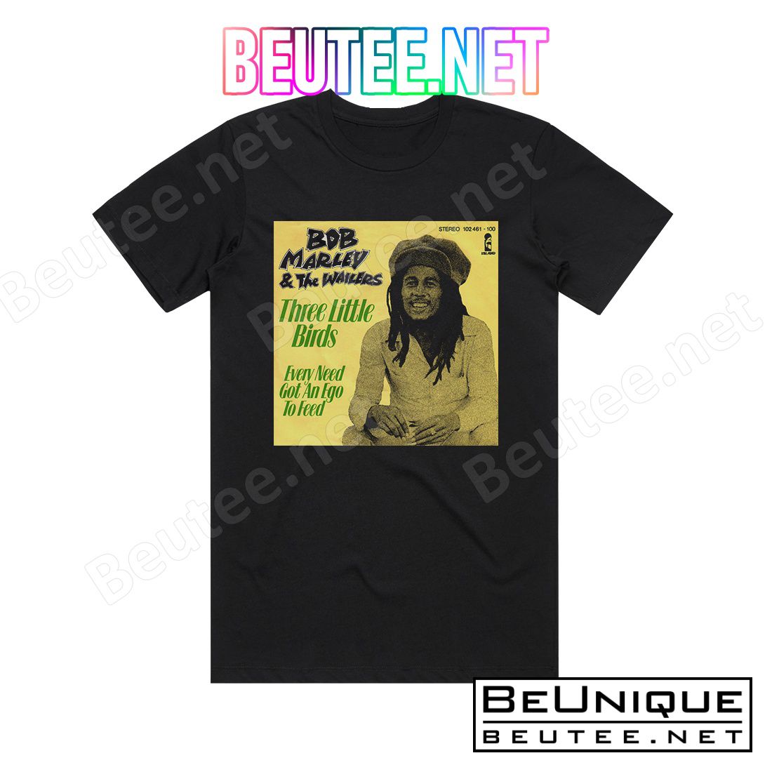 Bob Marley and The Wailers Three Little Birds Album Cover T-Shirt