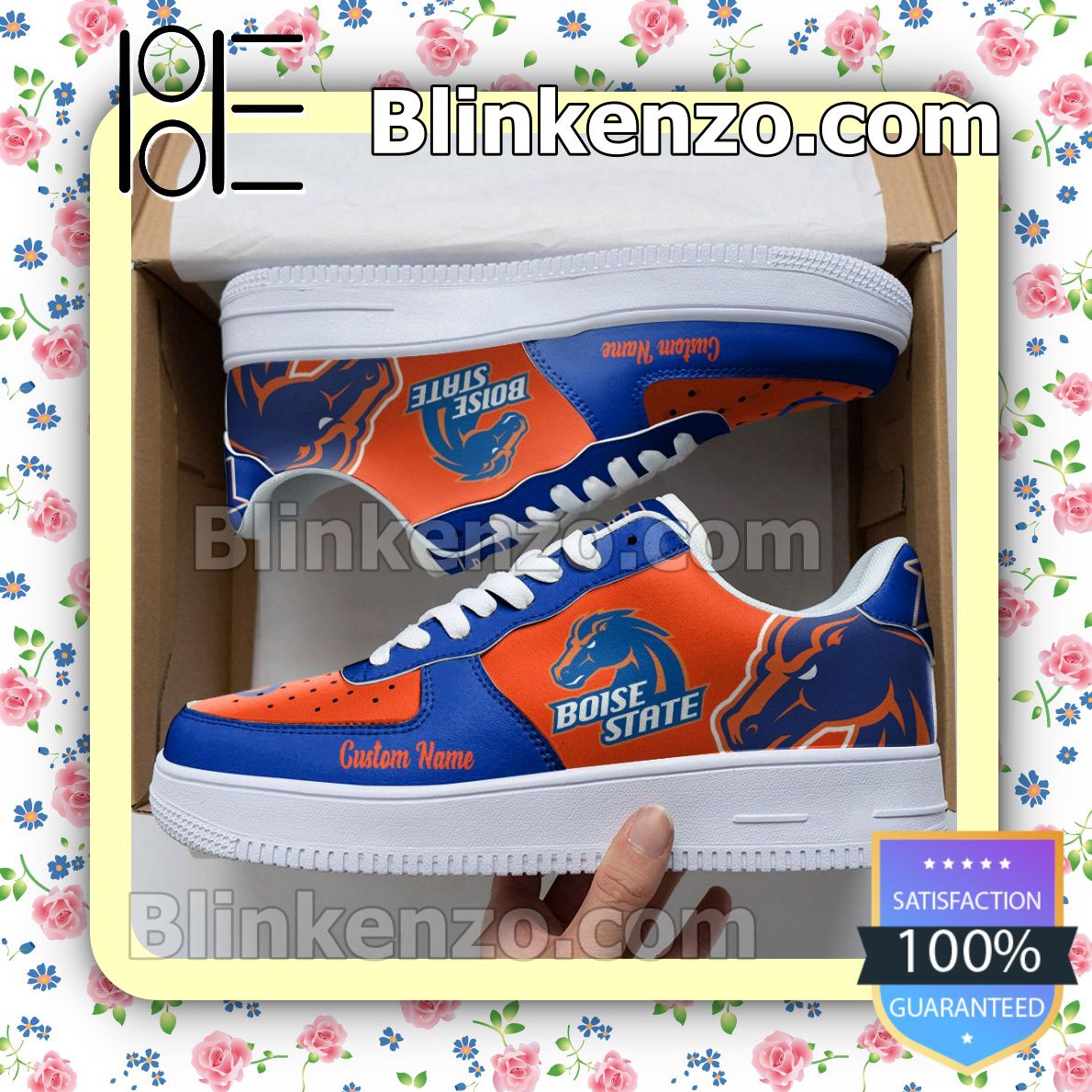 Perfect Boise State Broncos Mascot Logo NCAA Nike Air Force Sneakers