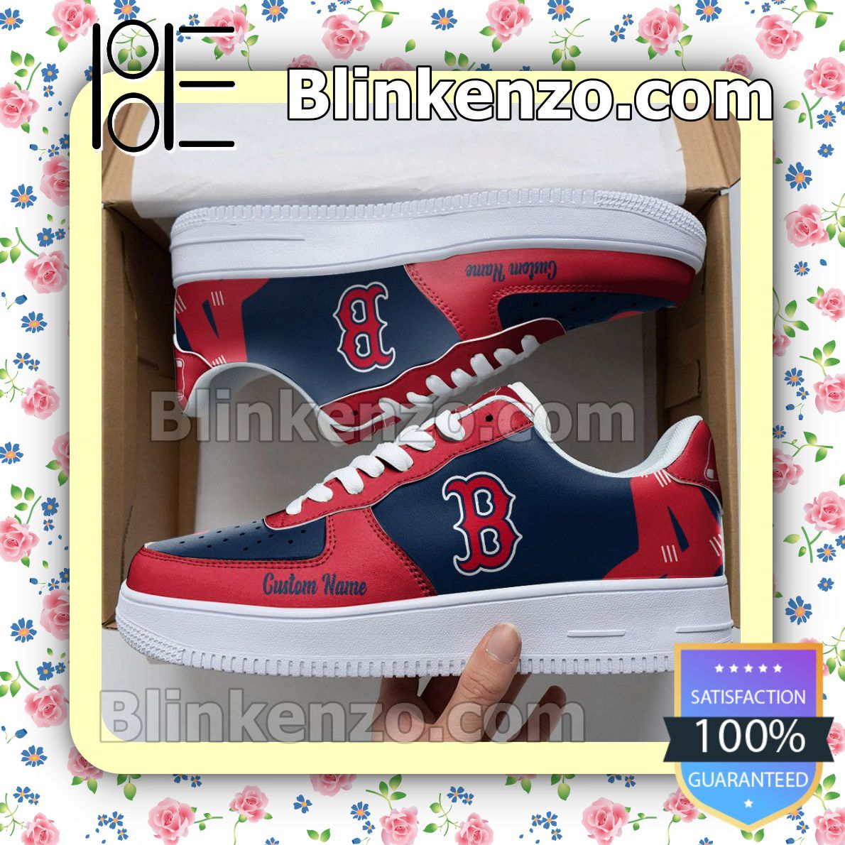 Awesome Boston Red Sox Mascot Logo MLB Baseball Nike Air Force Sneakers