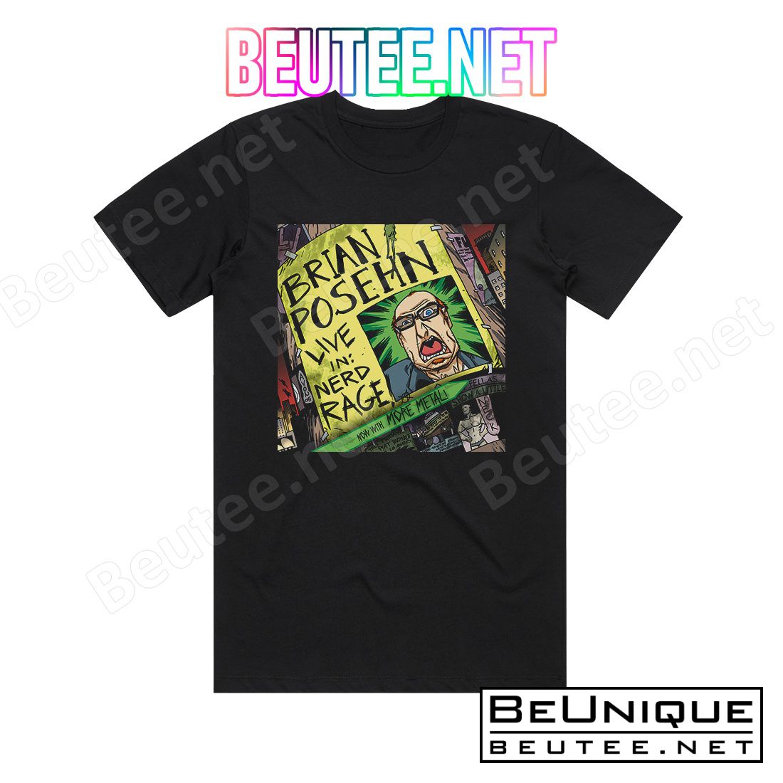Brian Posehn Live In Nerd Rage Album Cover T-Shirt