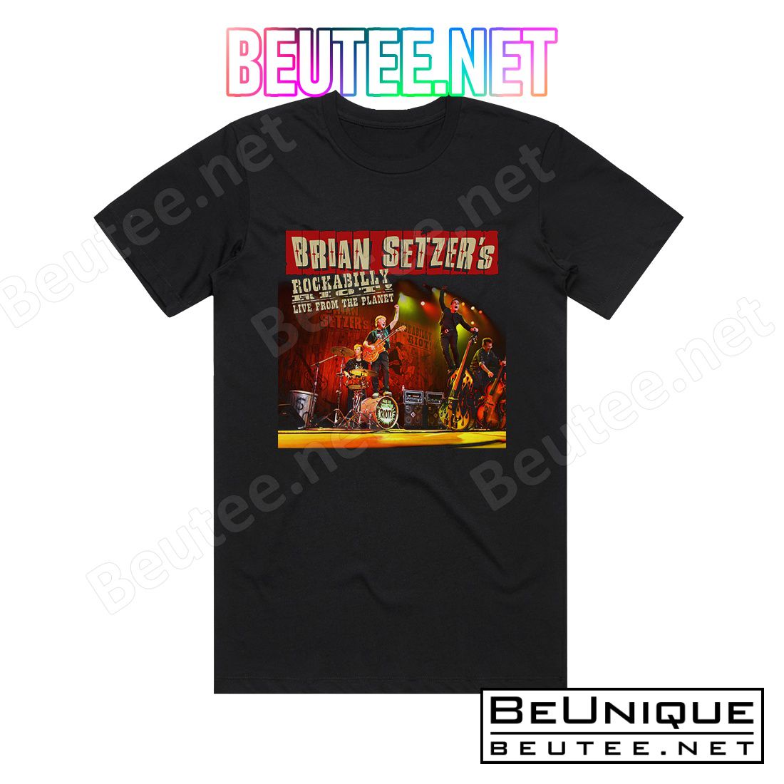 Brian Setzer Rockabilly Riot Live From The Planet Album Cover T-Shirt