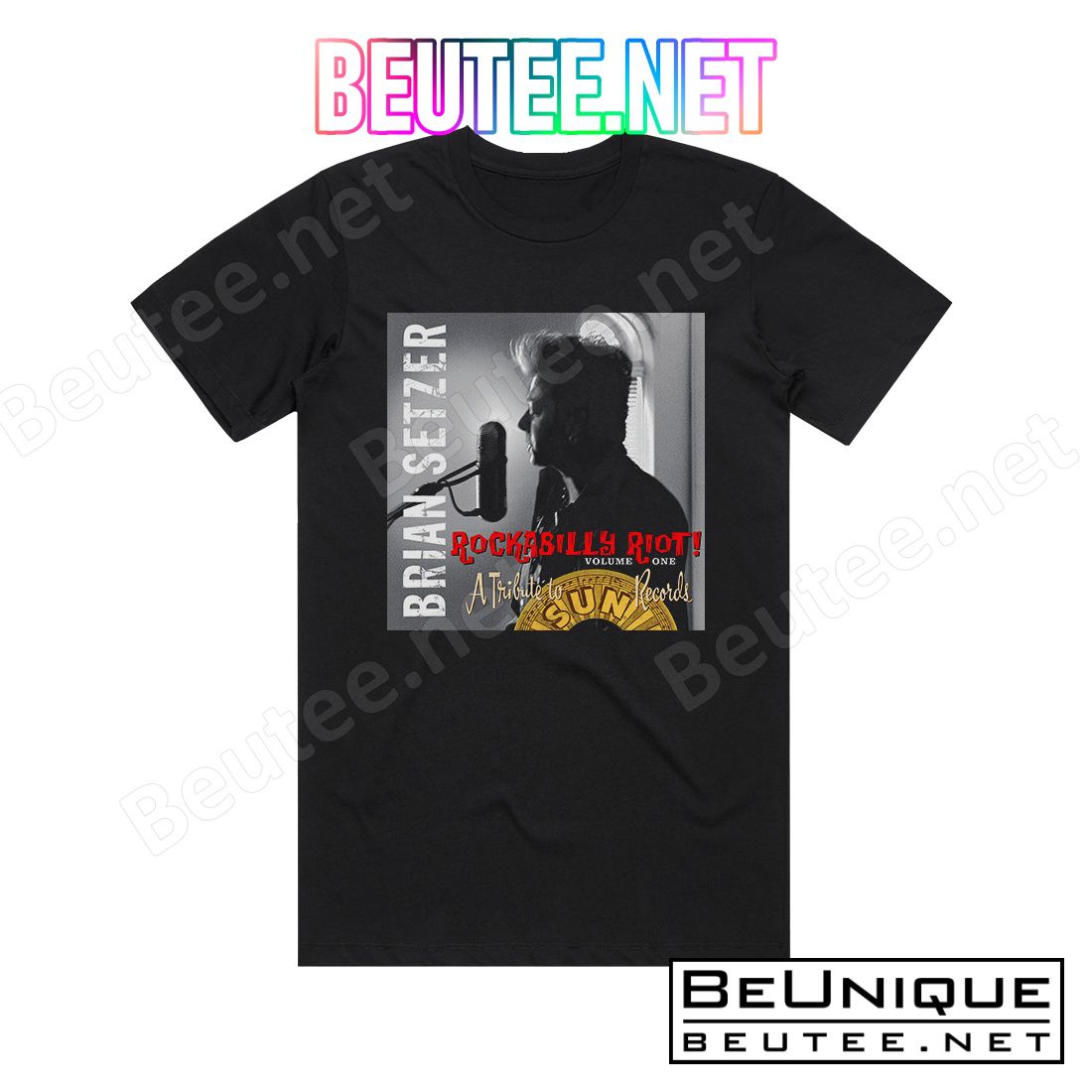 Brian Setzer Rockabilly Riot Volume One A Tribute To Sun Records Album Cover T-Shirt