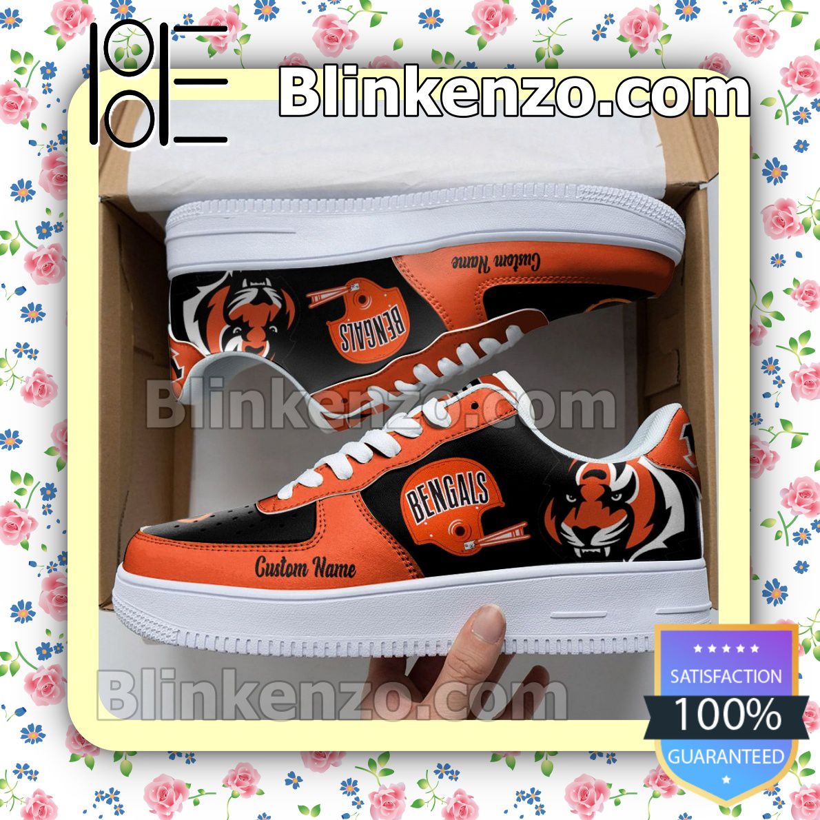 Cincinnati Bengals Mascot Logo NFL Football Nike Air Force Sneakers