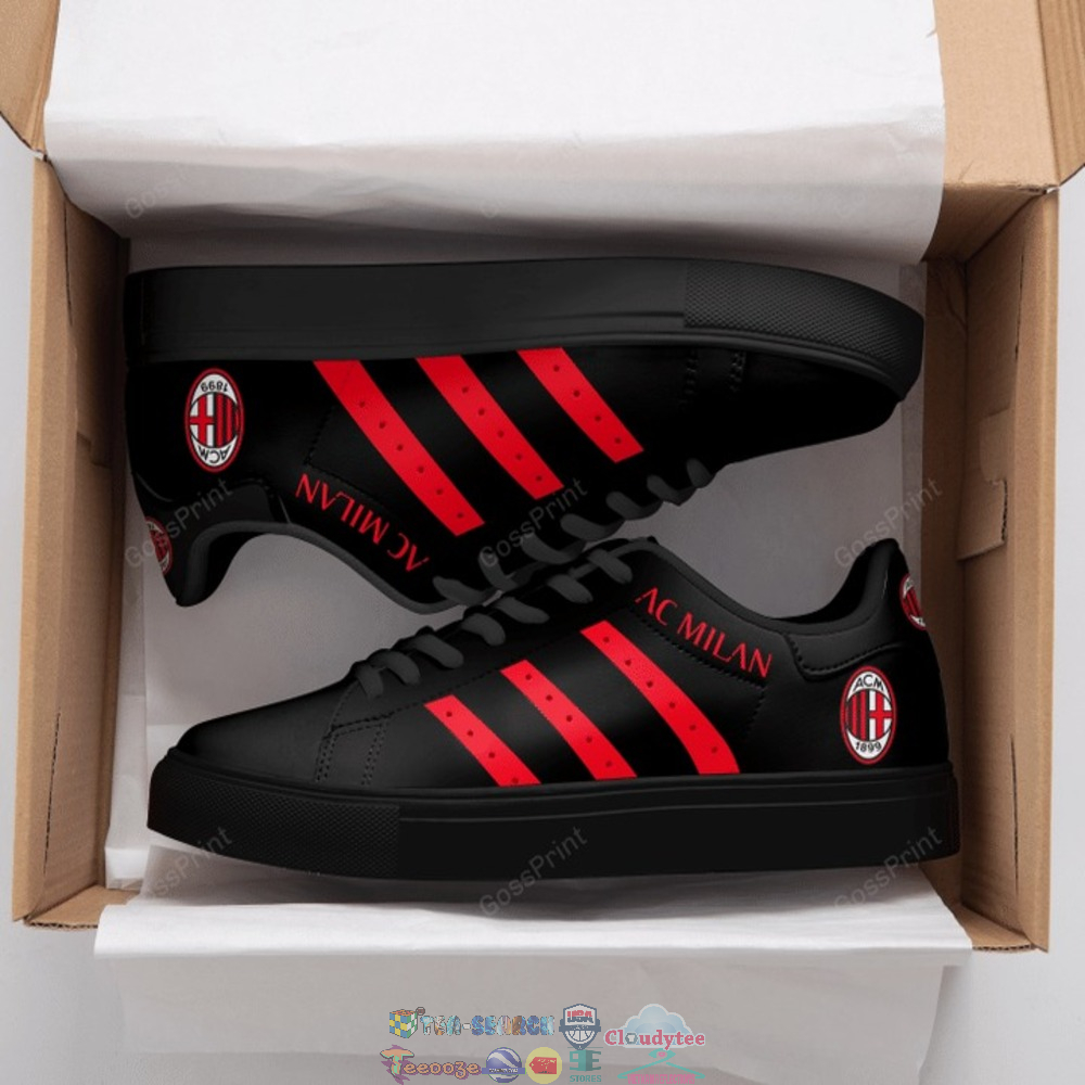 AC Milan Red Stripes Style 2 Stan Smith Low Top Shoes