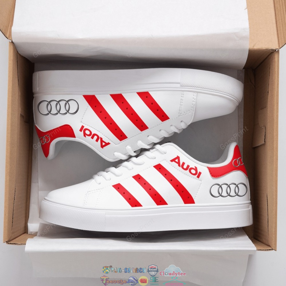 Audi Red Stripes Stan Smith Low Top Shoes