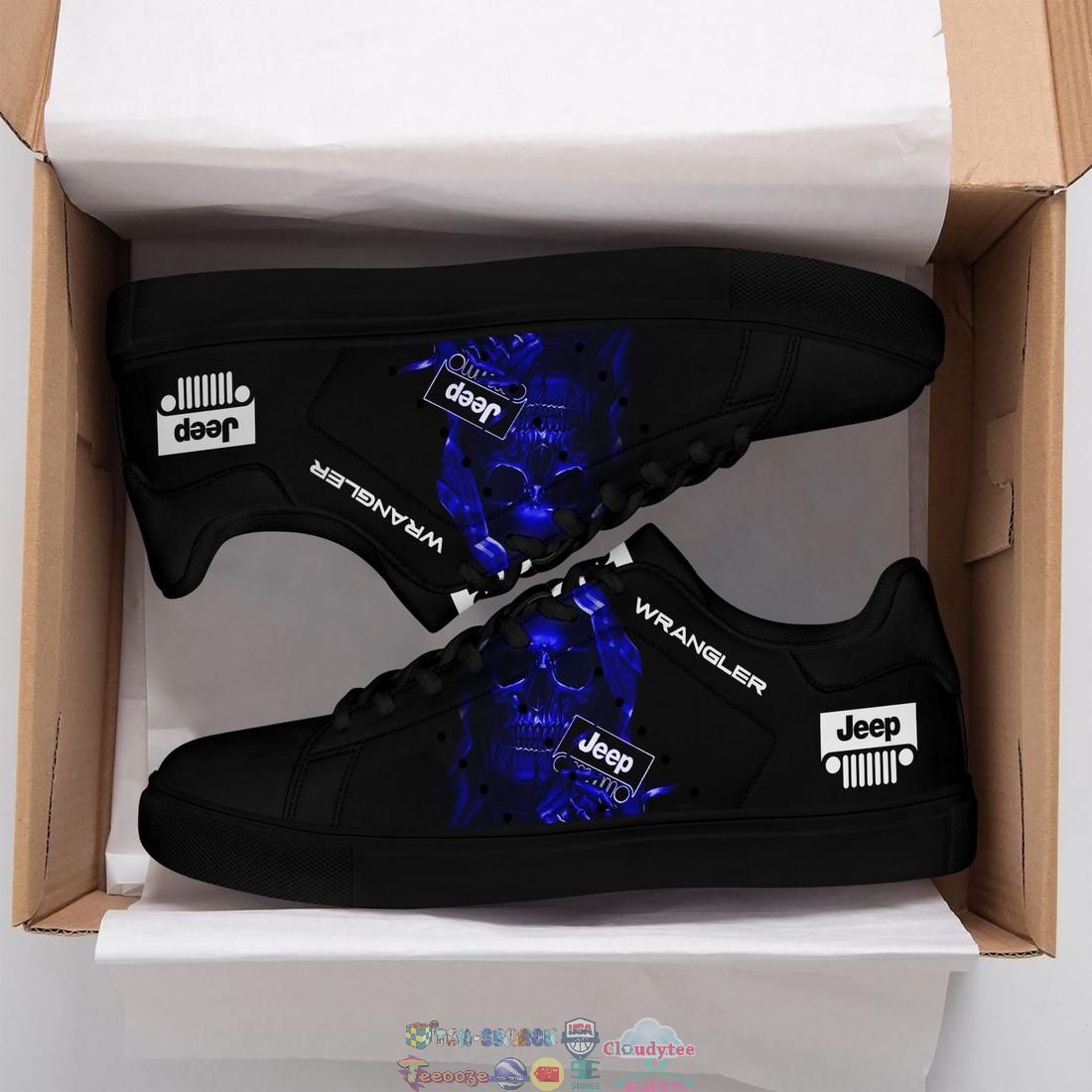 Jeep Wrangler Blue Skull Stan Smith Low Top Shoes