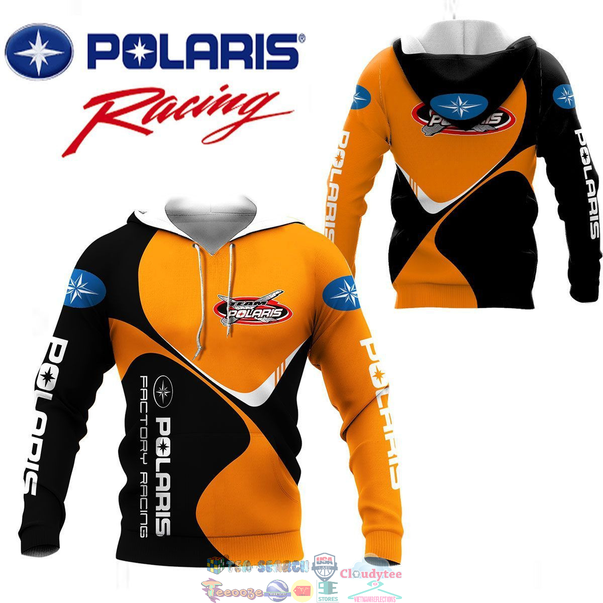 Polaris Factory Racing Orange 3D hoodie and t-shirt
