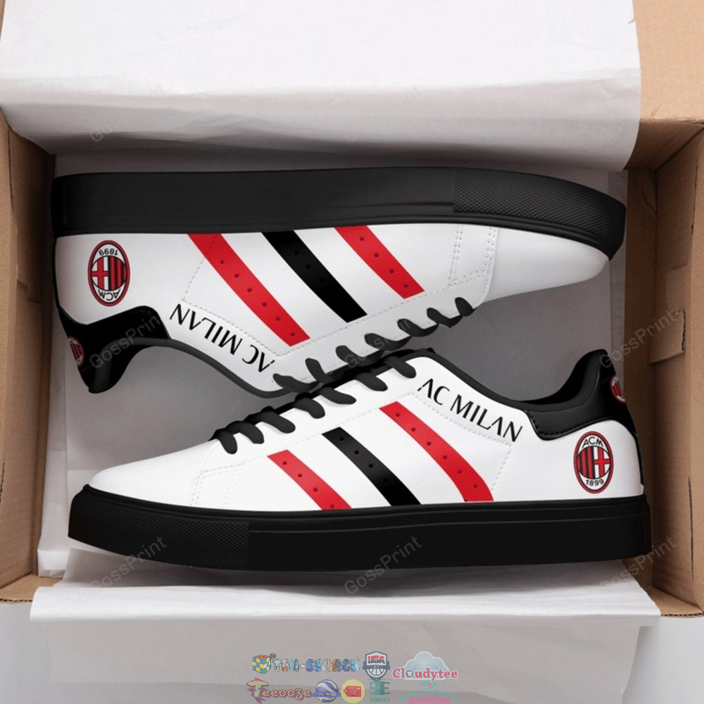 AC Milan Red Black Stripes Stan Smith Low Top Shoes