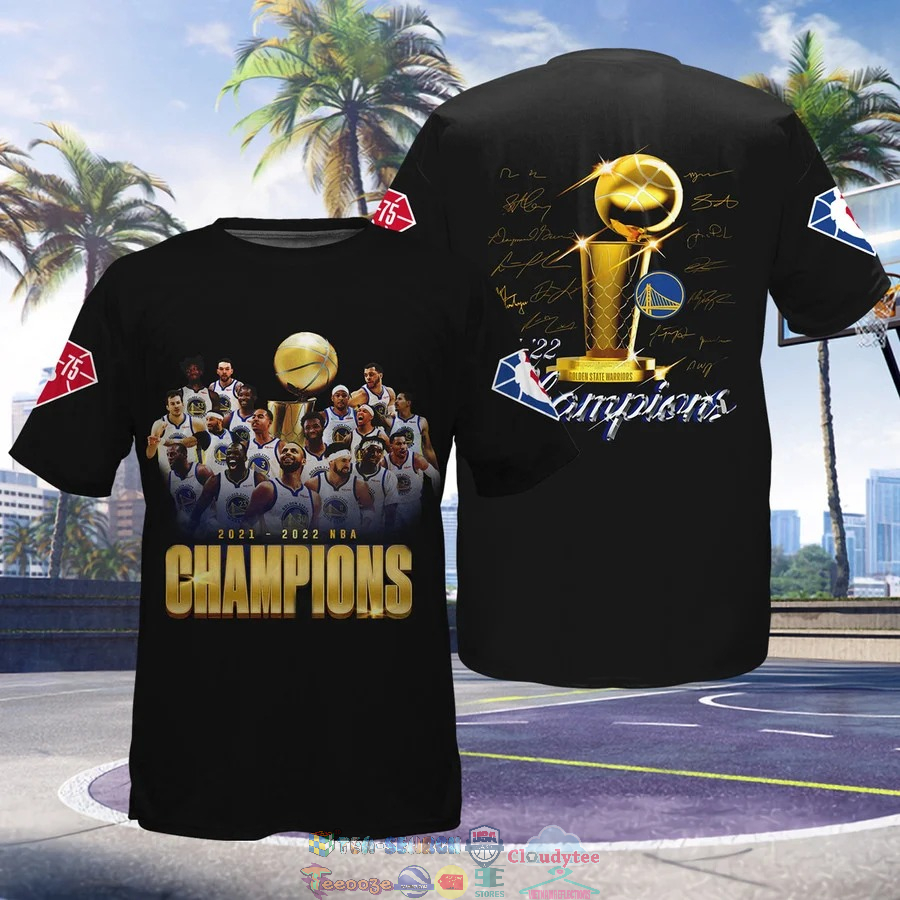 Golden State Warriors 2021-2022 NBA Champions Signatures 3D Shirt