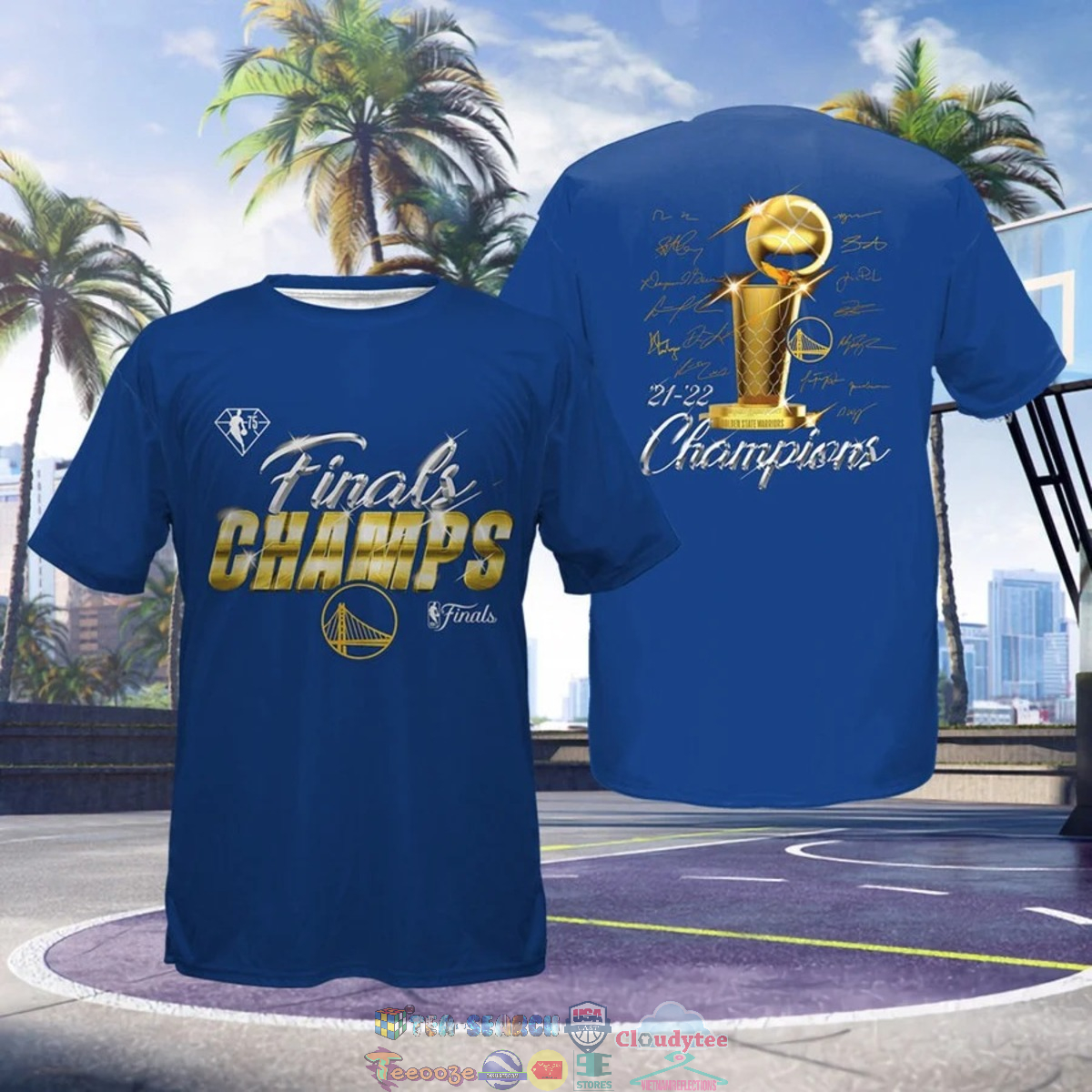 Golden State Warriors Finals Champs 21-22 Champions Blue 3D Shirt
