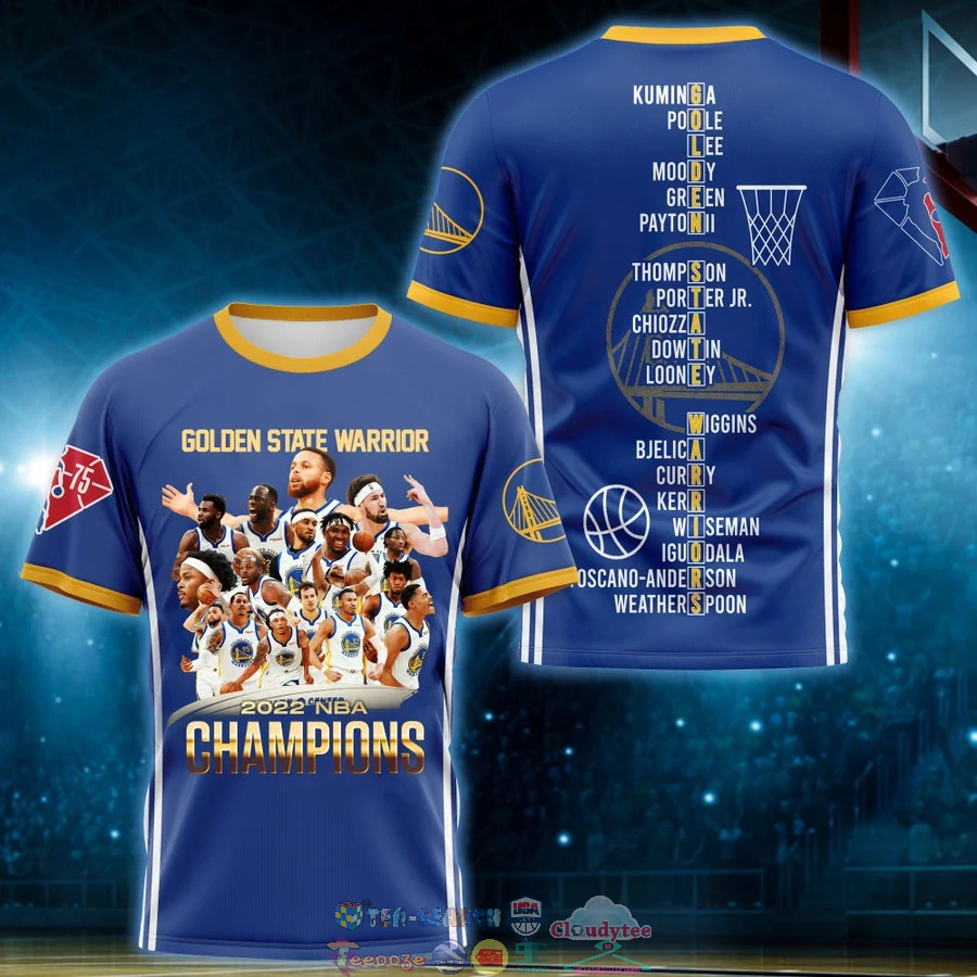 Golden State Warriors 2022 NBA Champions 3D Shirt 1
