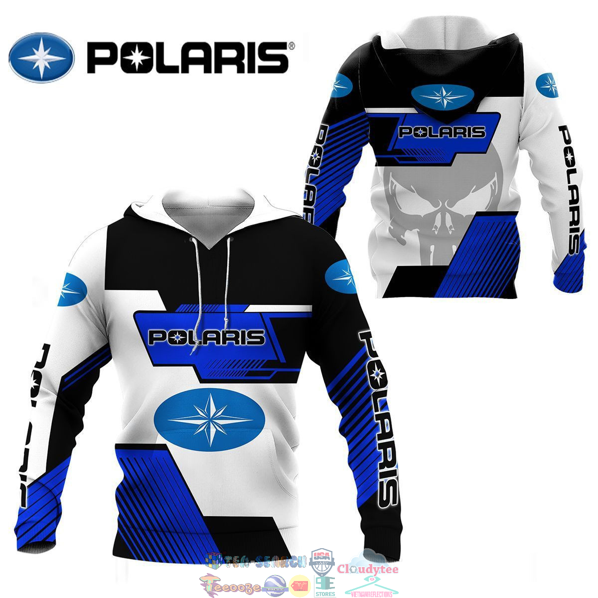 Polaris Skull ver 1 3D hoodie and t-shirt