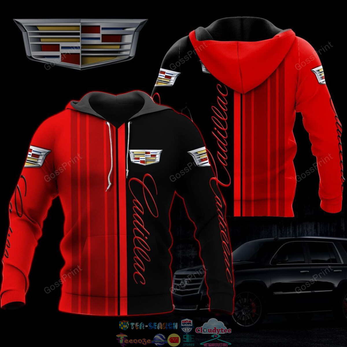 Cadillac ver 3 3D hoodie and t-shirt