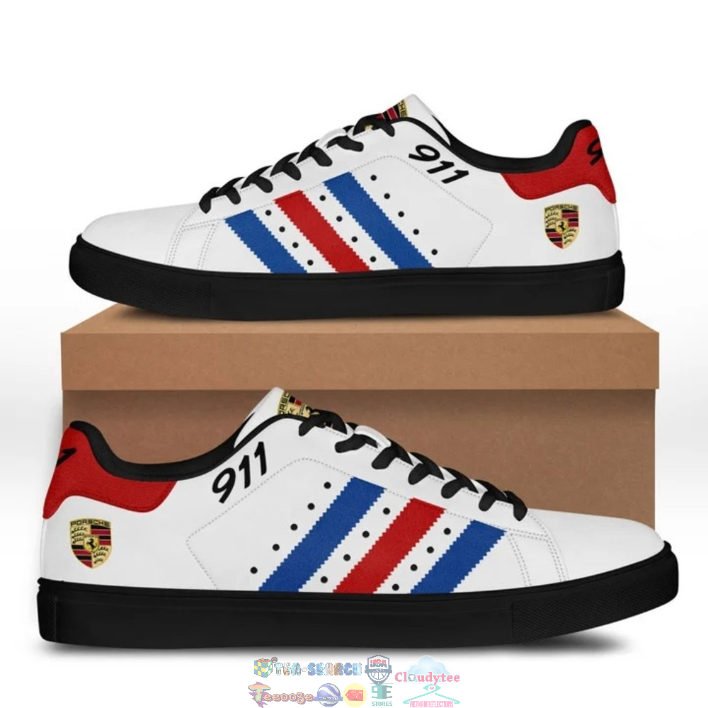 Porsche 911 Blue Red Stripes Stan Smith Low Top Shoes