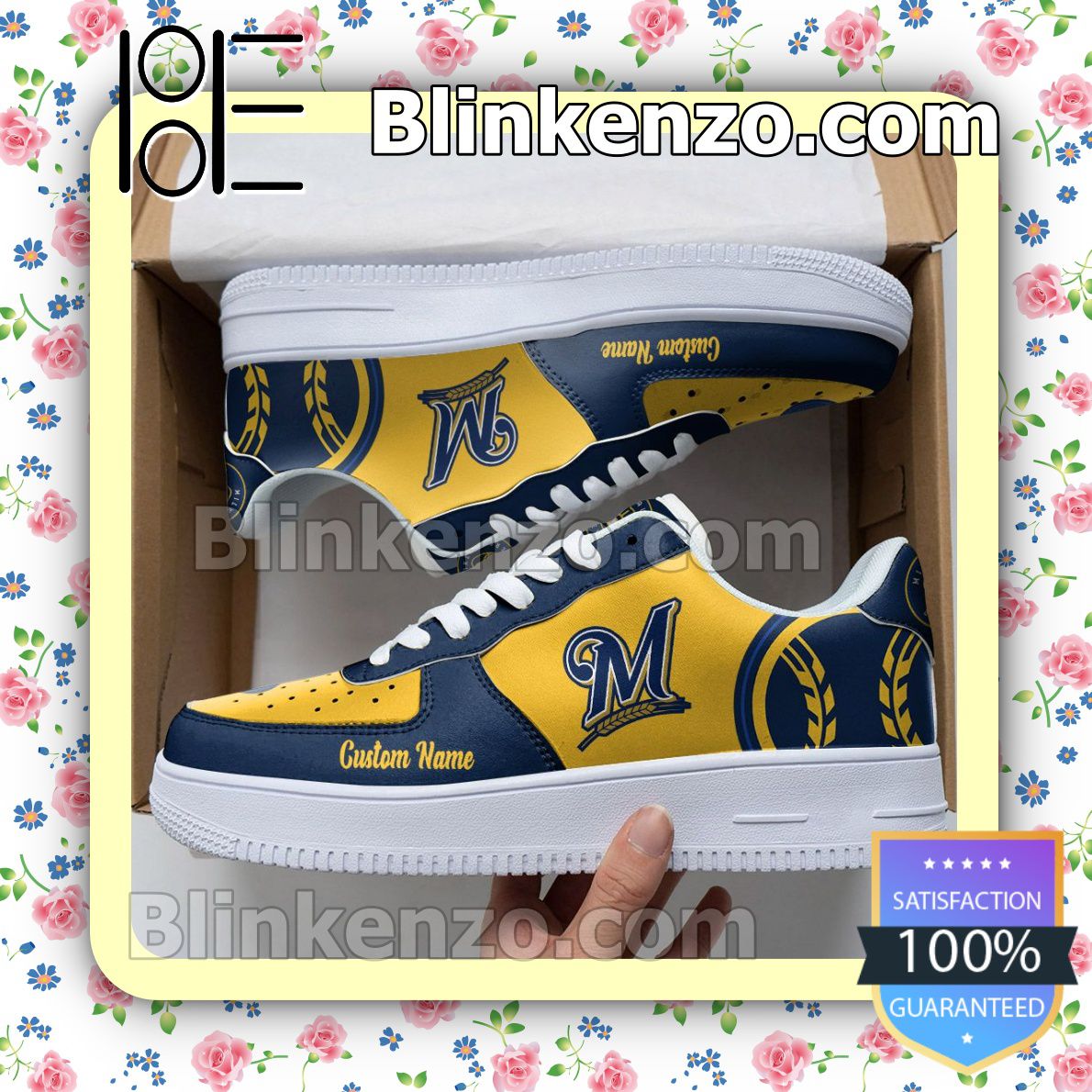 Etsy Milwaukee Brewers Mascot Logo MLB Baseball Nike Air Force Sneakers