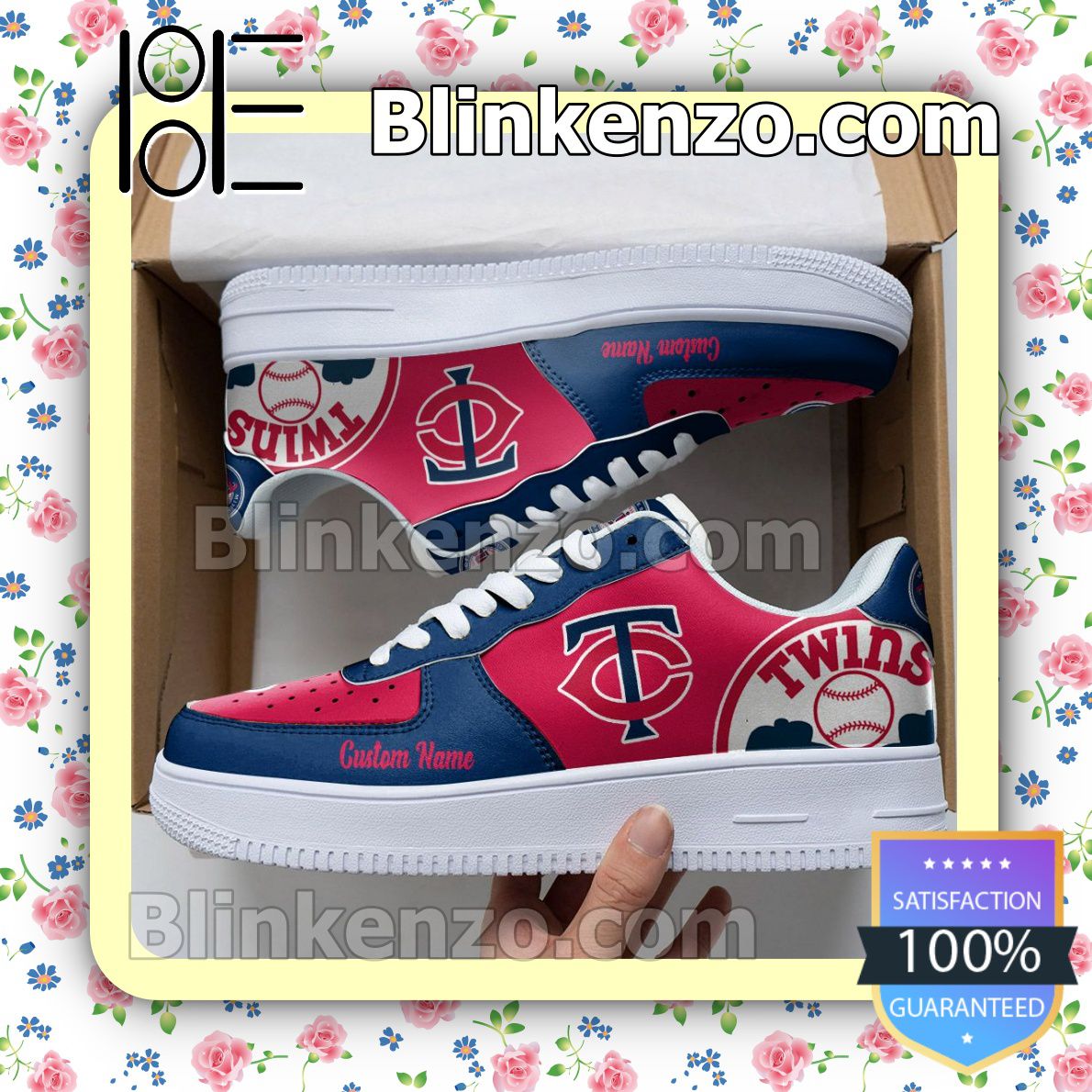 Minnesota Twins Mascot Logo MLB Baseball Nike Air Force Sneakers