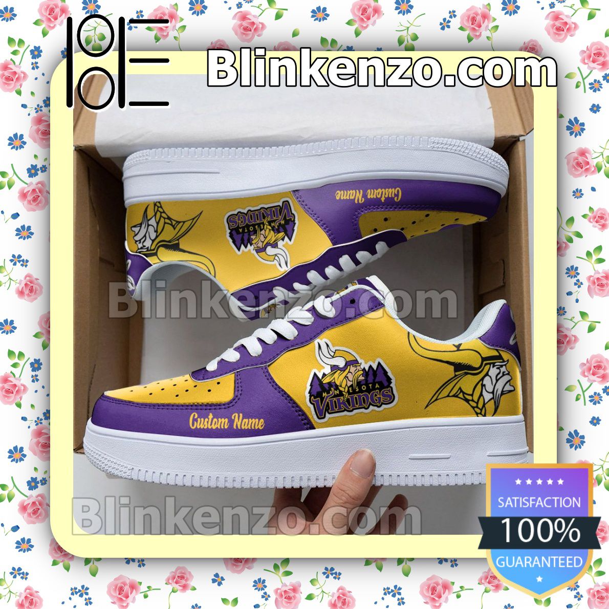 Best Minnesota Vikings Mascot Logo NFL Football Nike Air Force Sneakers