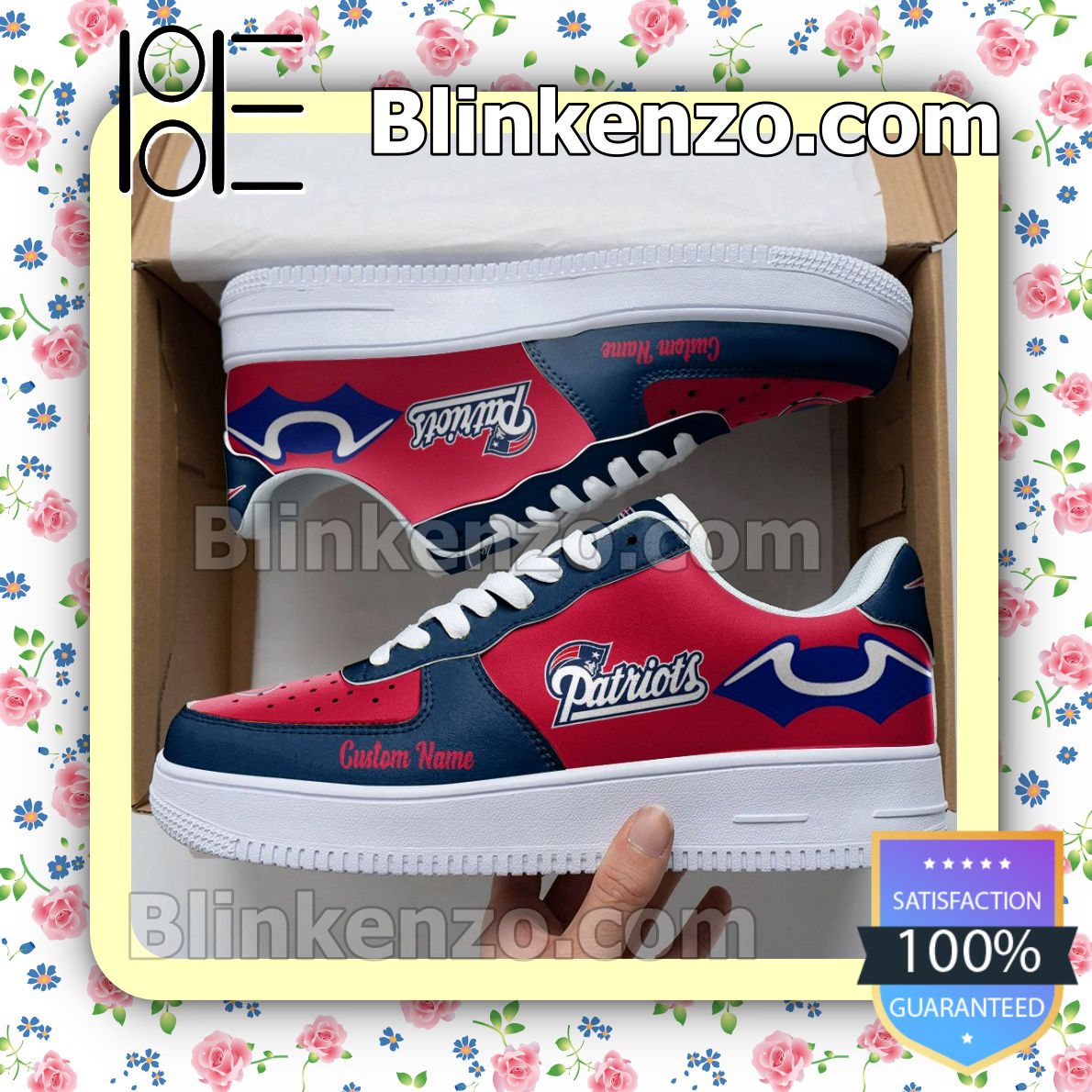 New England Patriots Mascot Logo NFL Football Nike Air Force Sneakers