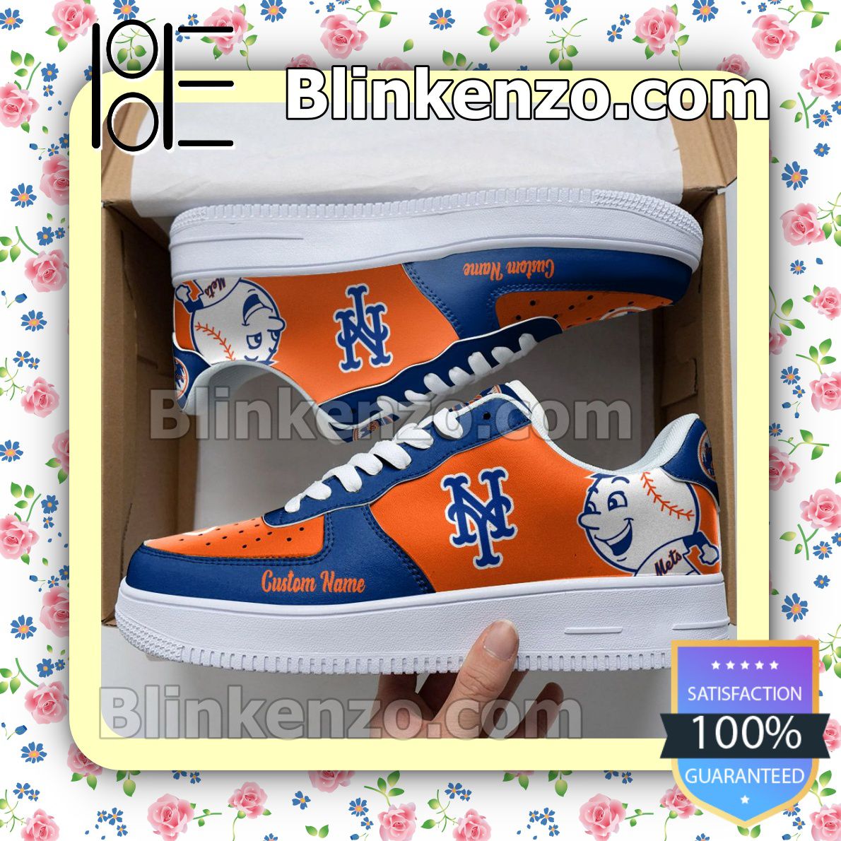 New York Mets Mascot Logo MLB Baseball Nike Air Force Sneakers