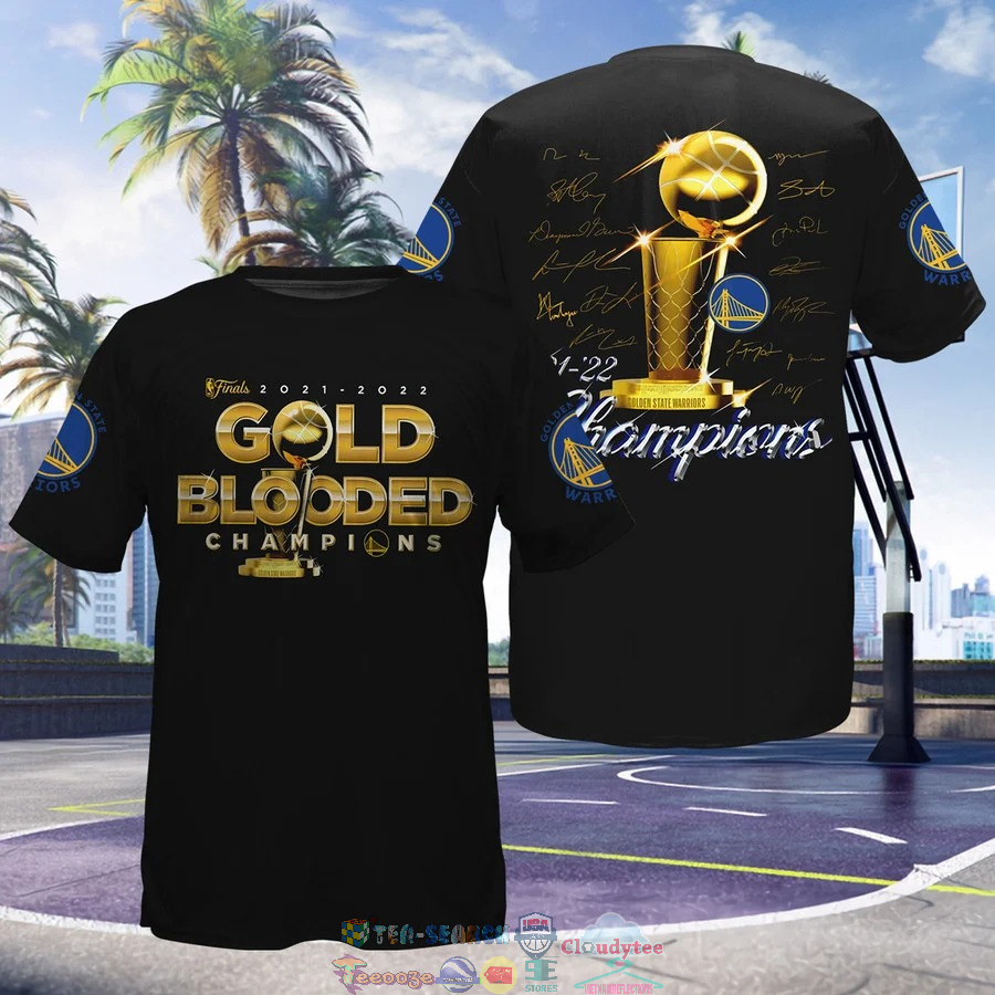Golden State Warriors 2021-2022 Gold Blooded Champions 3D Shirt