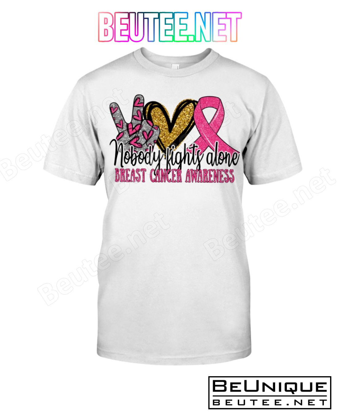 Nobody Fights Alone Breast Cancer Awareness Shirt