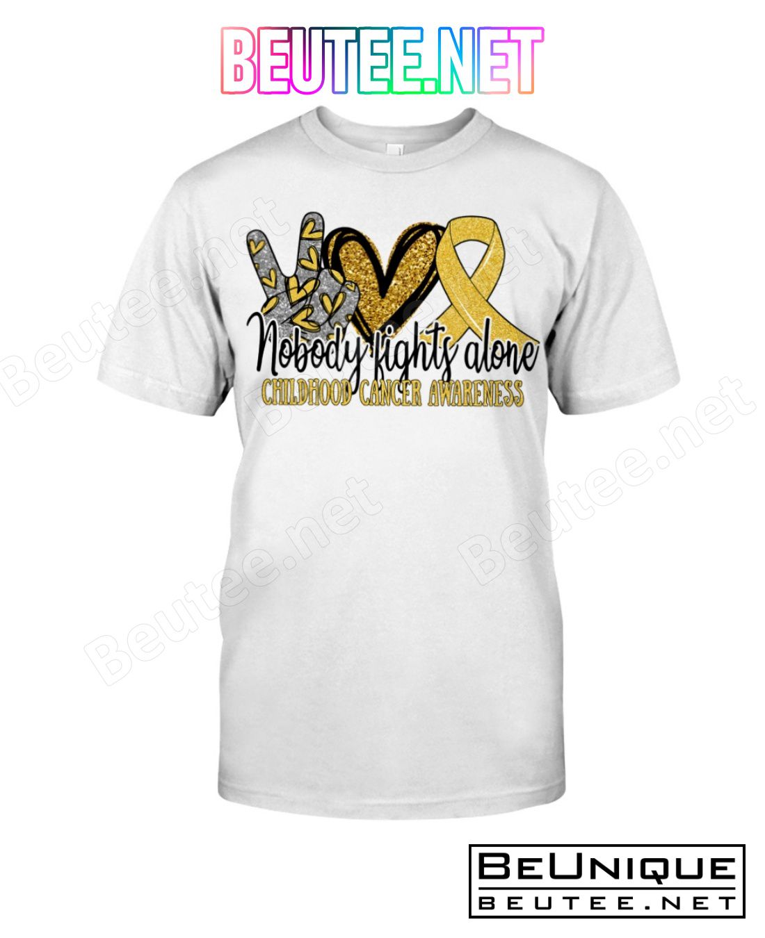 Nobody Fights Alone Childhood Cancer Awareness Shirt