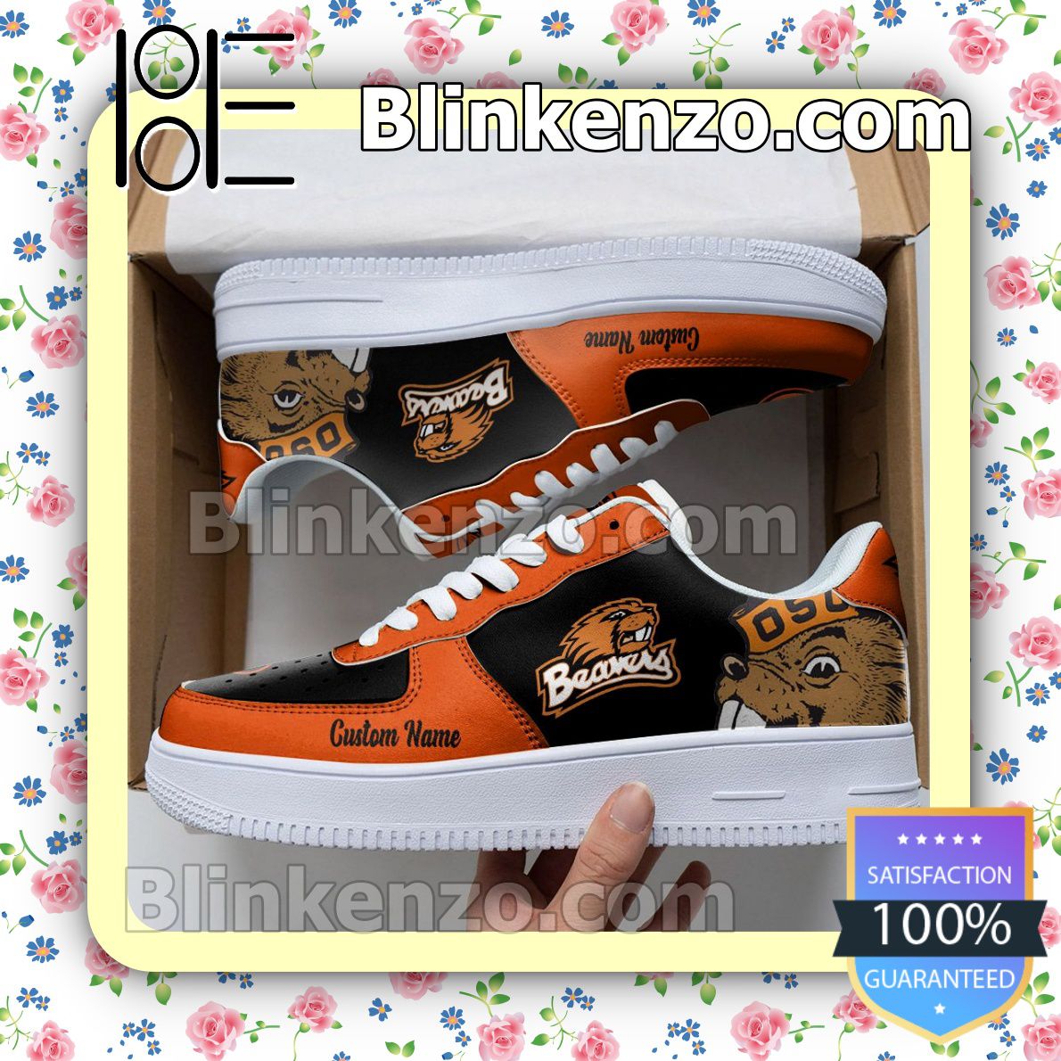 Order Oregon State Beavers Mascot Logo NCAA Nike Air Force Sneakers