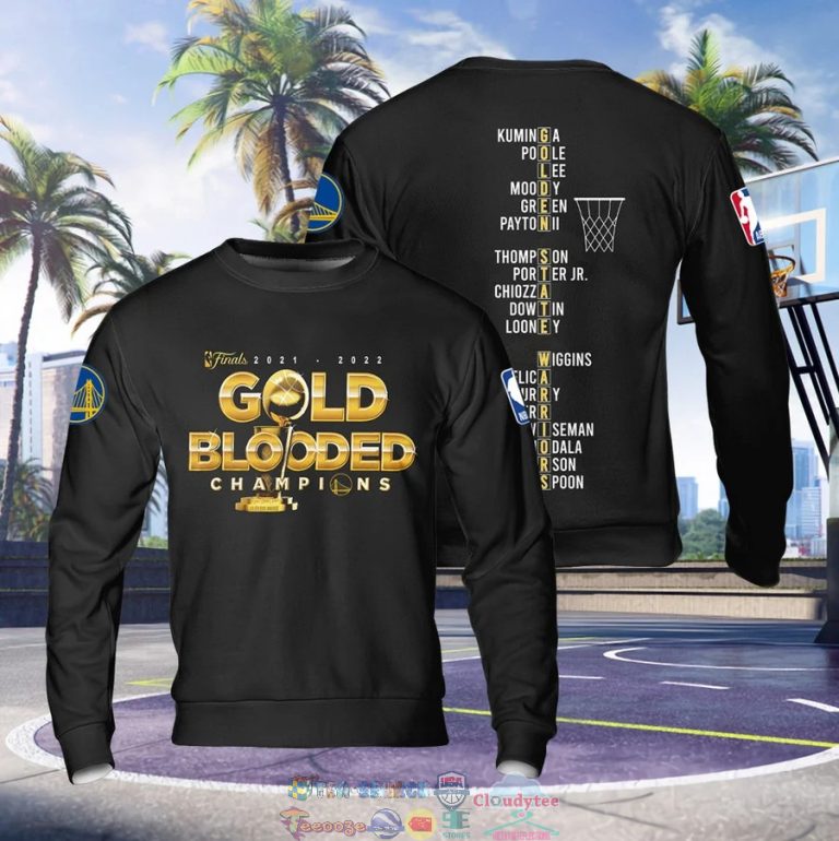 Golden State Warriors Gold Blooded Champions 3D Shirt 6