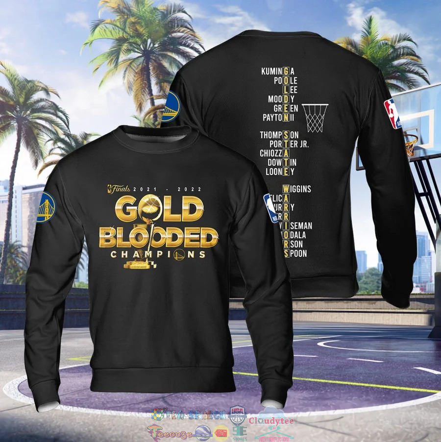 Golden State Warriors Gold Blooded Champions 3D Shirt 3
