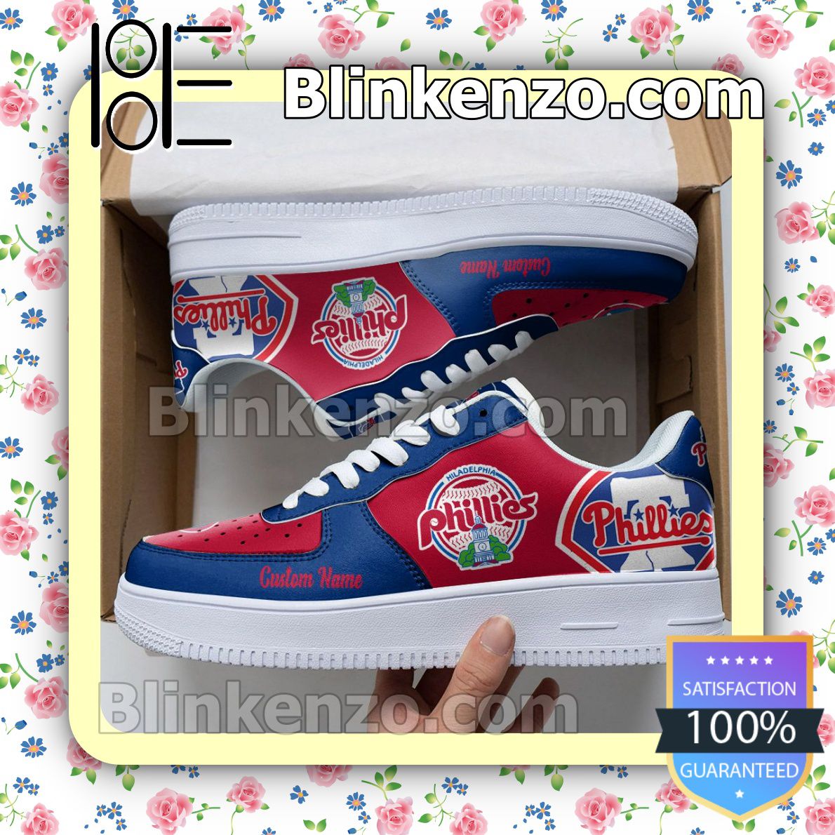 Philadelphia Phillies Mascot Logo MLB Baseball Nike Air Force Sneakers