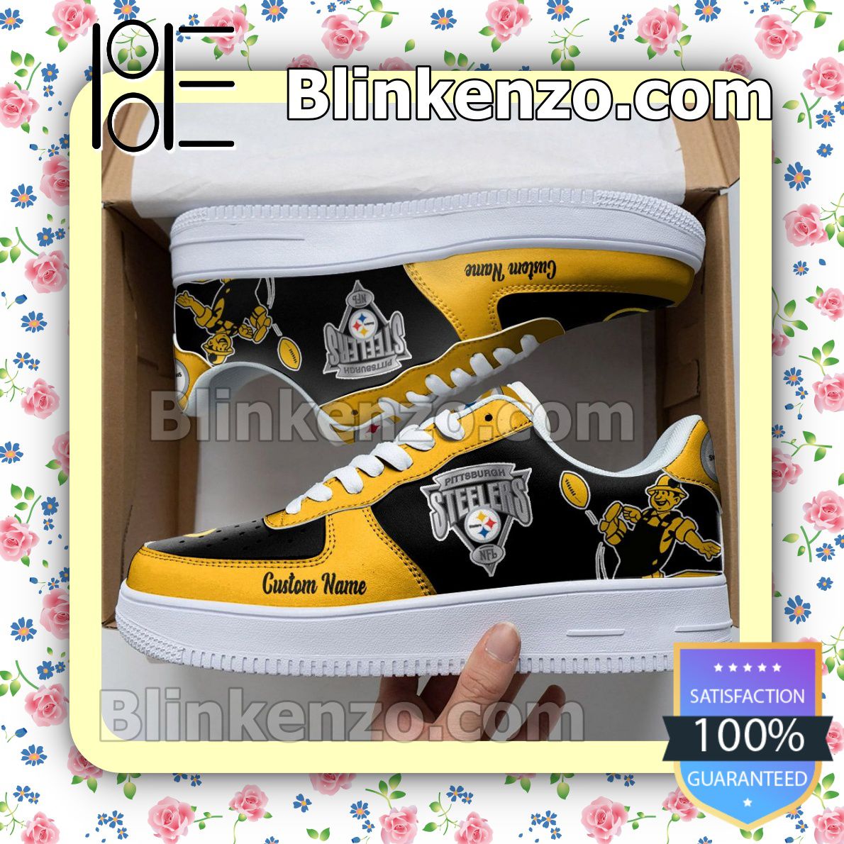 Buy In US Pittsburgh Steelers Mascot Logo NFL Football Nike Air Force Sneakers