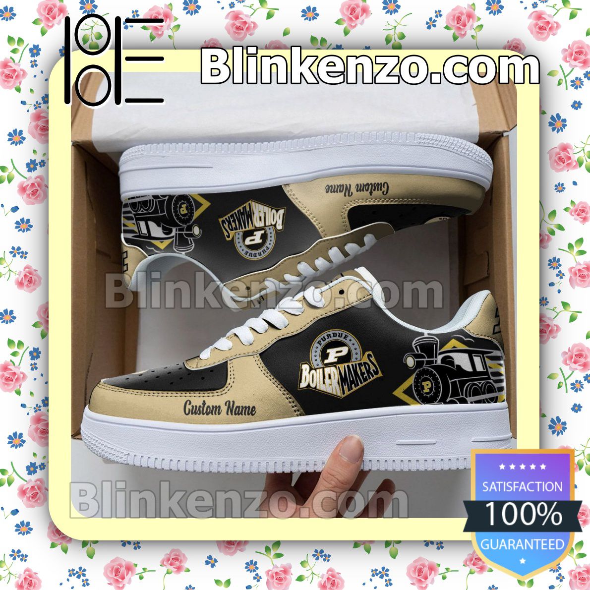 Purdue Boilermakers Mascot Logo NCAA Nike Air Force Sneakers