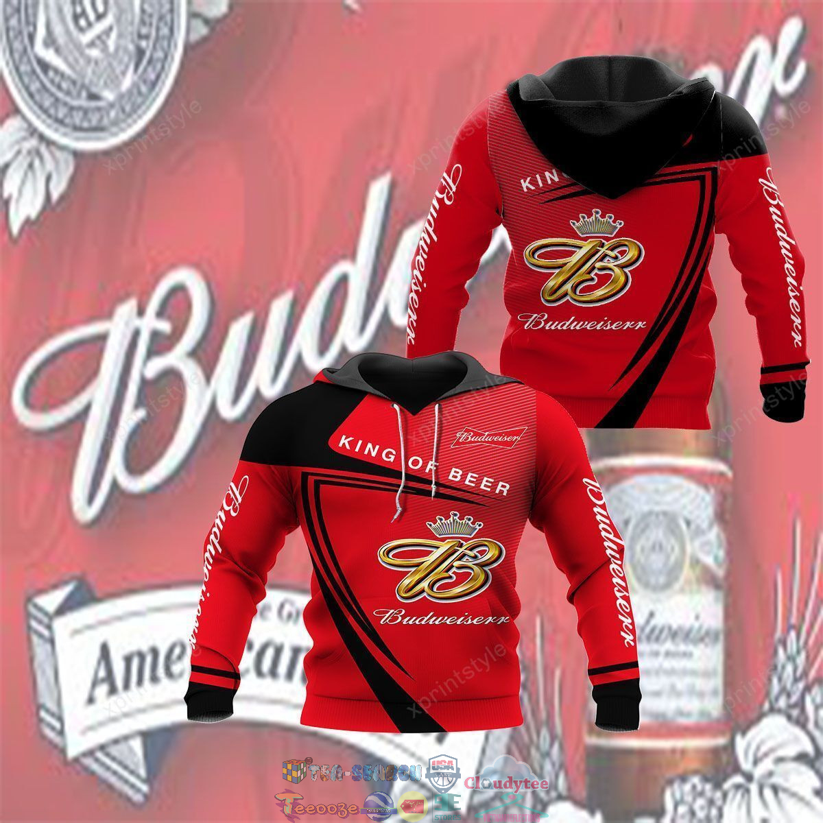 Budweiser Beer ver 6 3D hoodie and t-shirt
