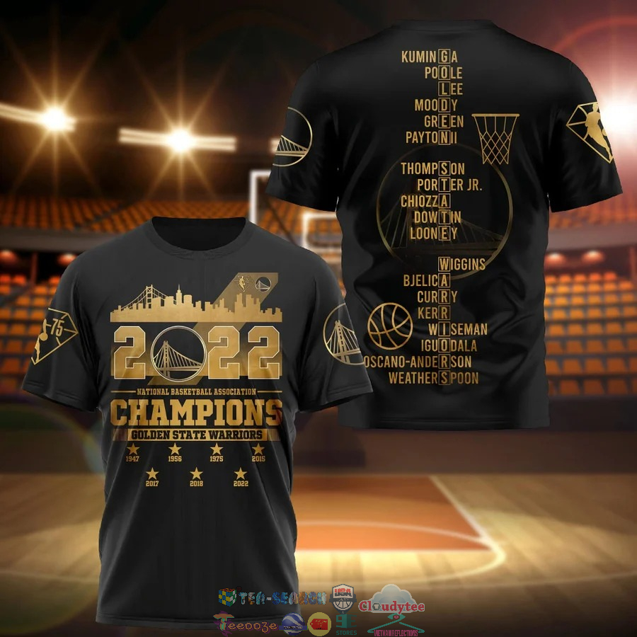 2022 NBA Champions Golden State Warriors 3D Shirt