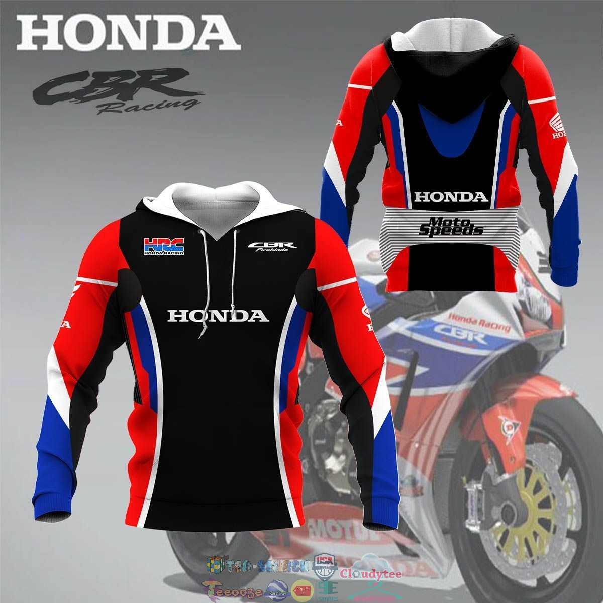 HRC Honda Racing 3D hoodie and t-shirt