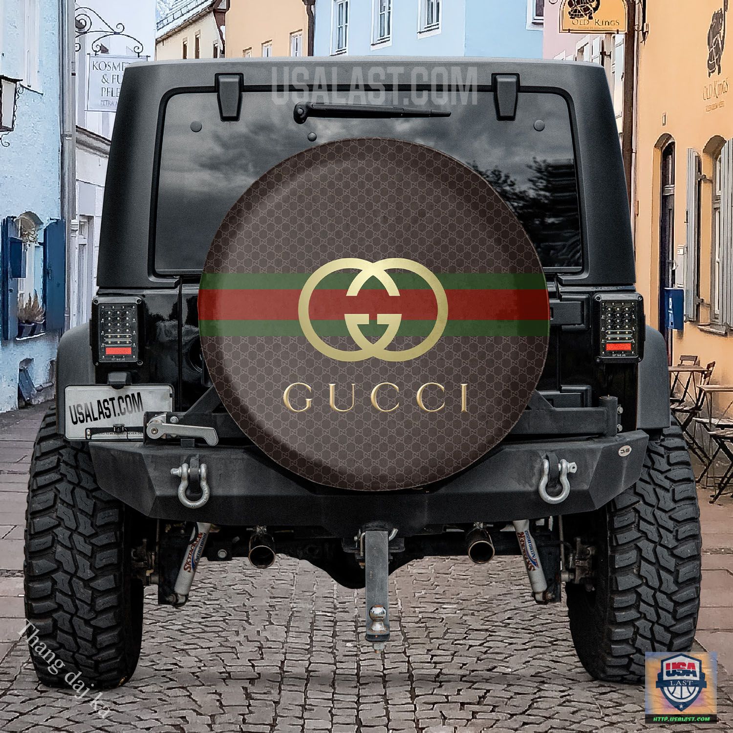 Gucci Black Burgundy Gold Spare Tire Covers
