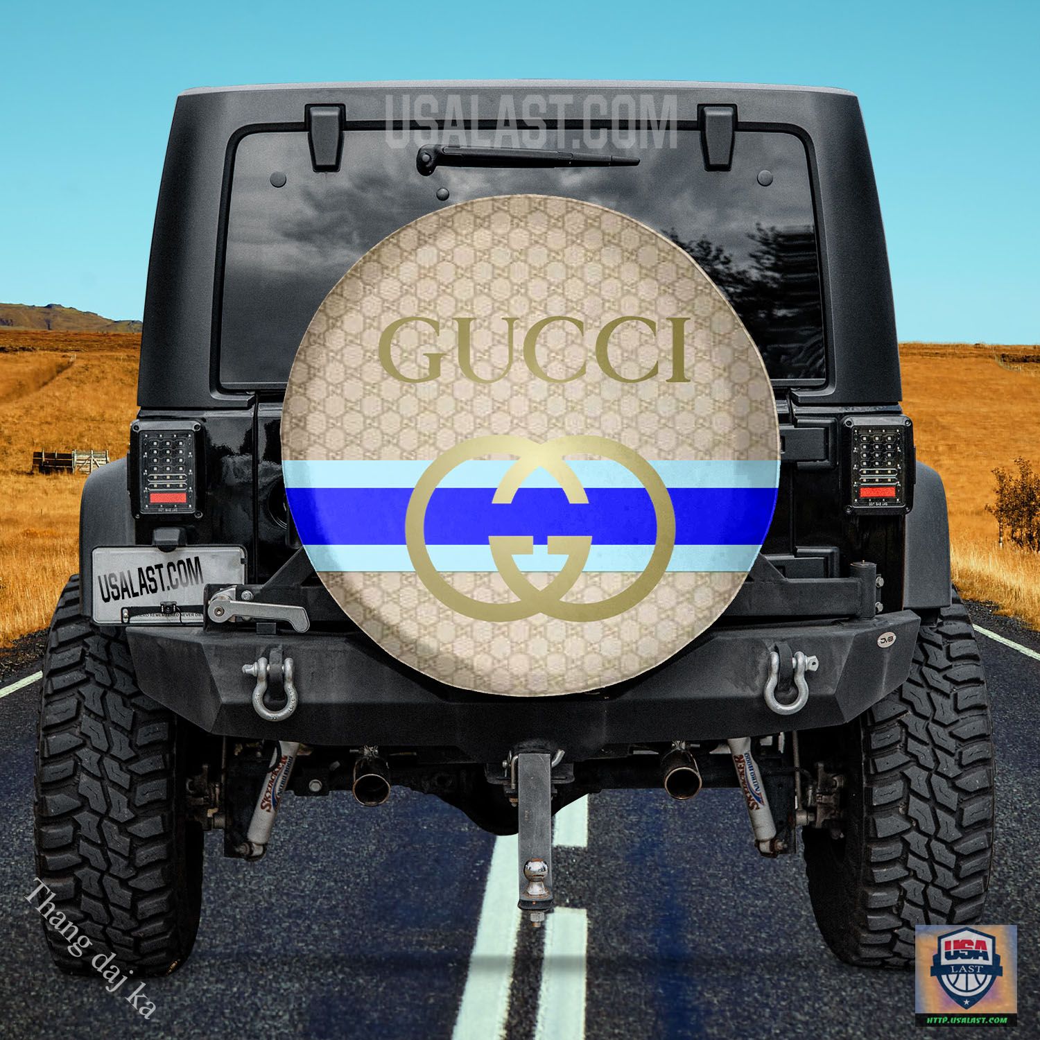 Gucci Brown Tan Blue Gold Spare Tire Covers