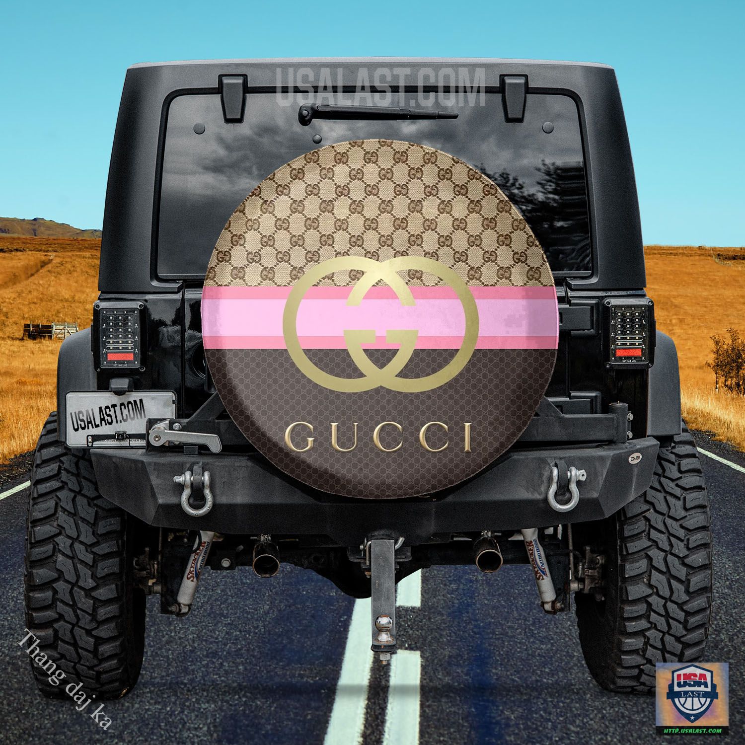 Gucci Brown Tan Pink Black Gold Ver1 Spare Tire Covers