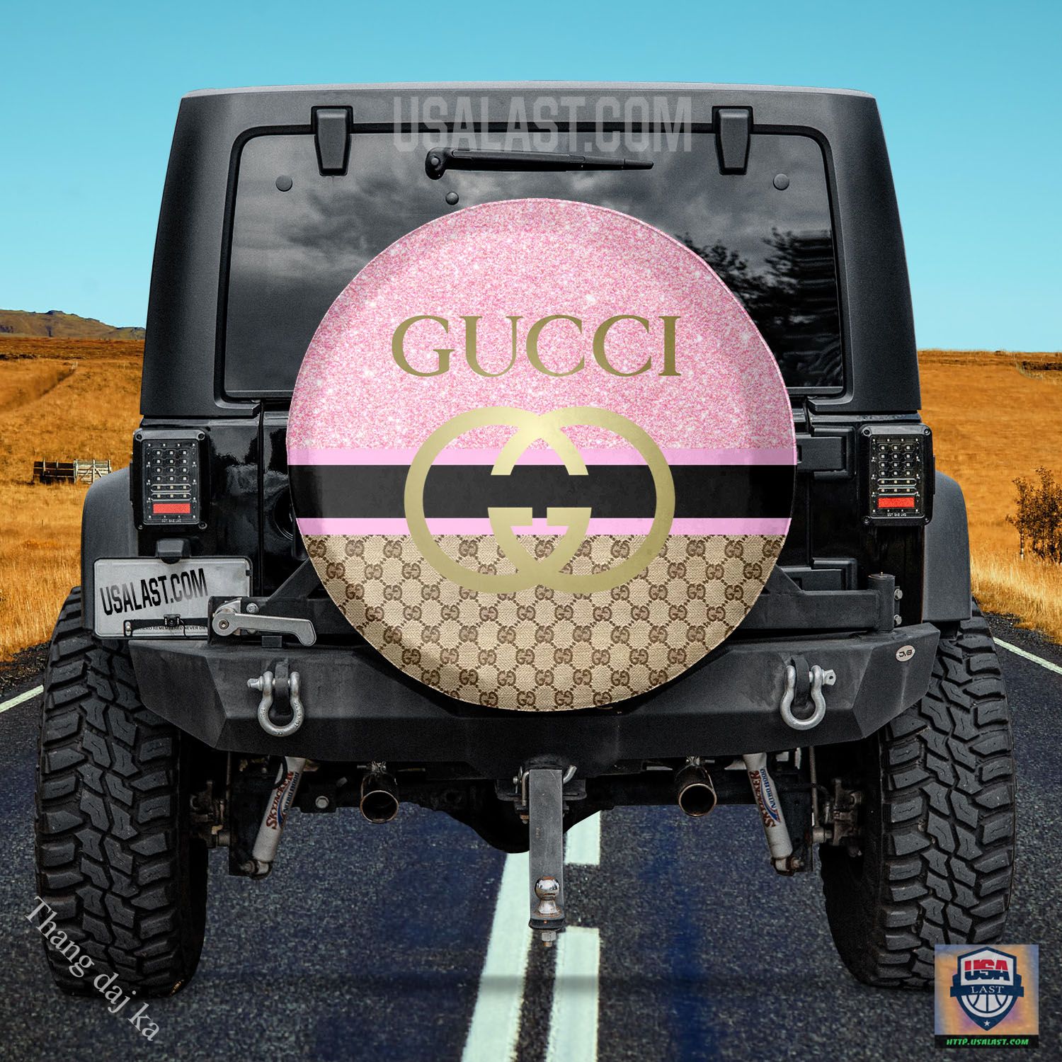 Gucci Pink Tan Black Gold Ver2 Spare Tire Covers