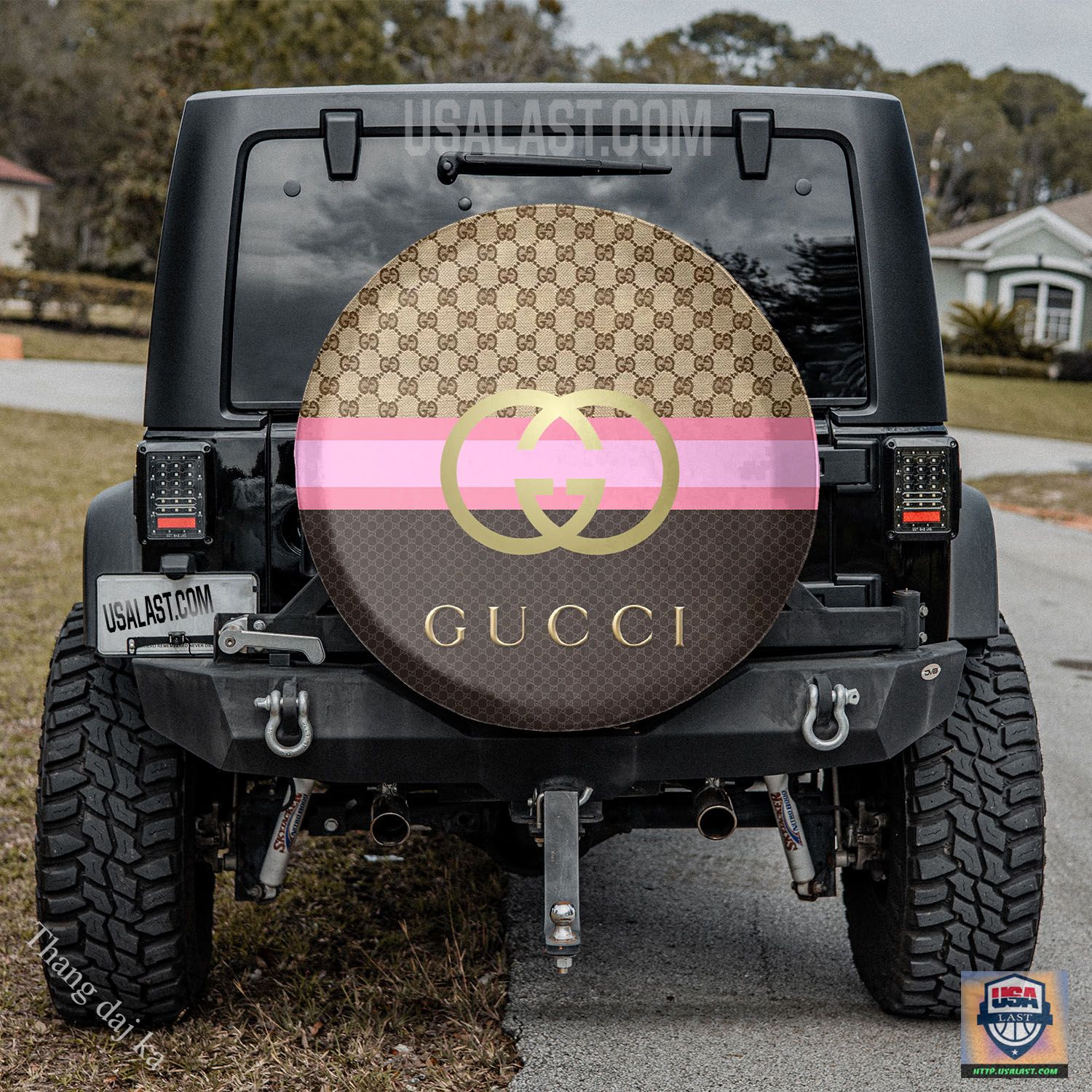 Gucci Pink Tank Black Ver1 Spare Tire Covers