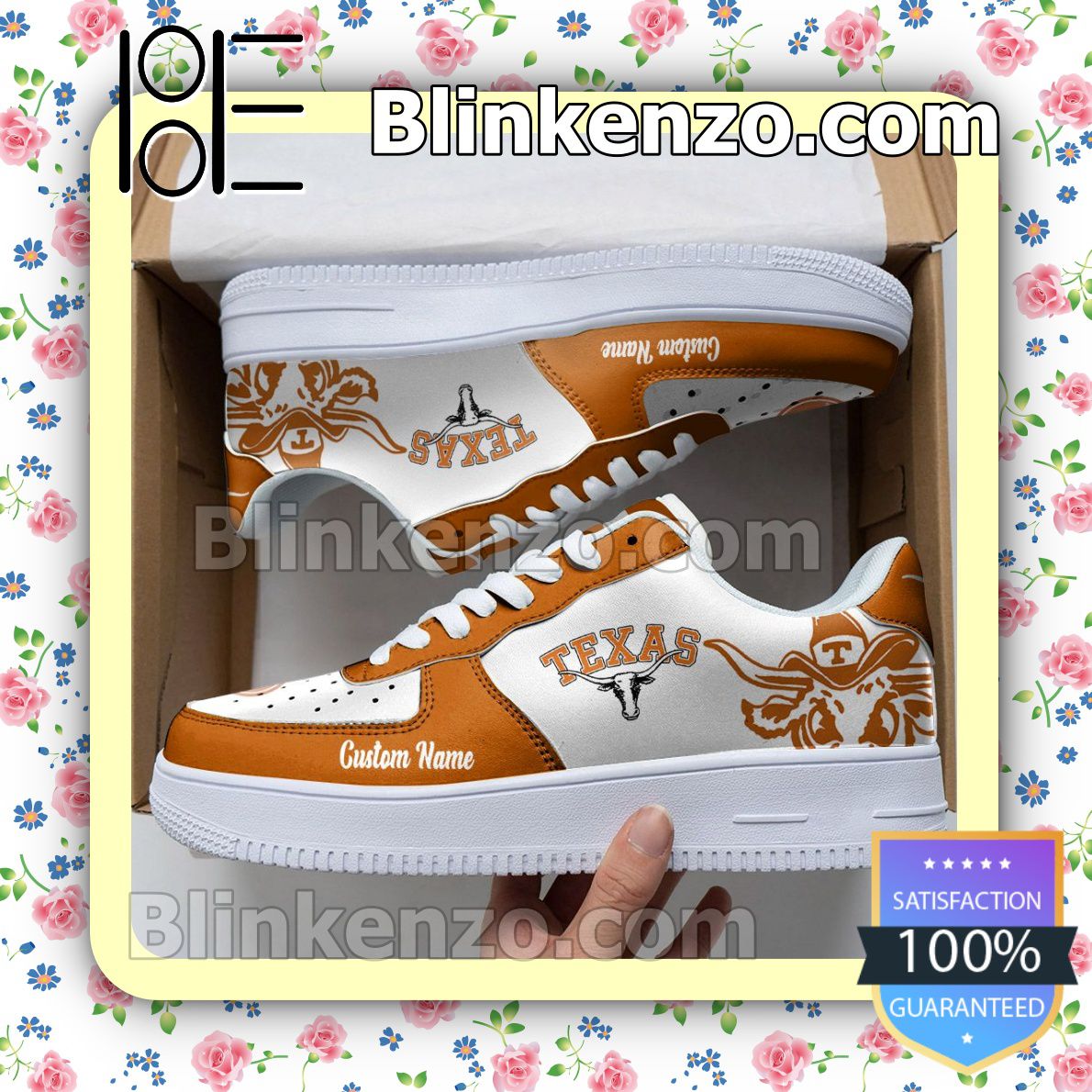 Absolutely Love Texas Longhorns Mascot Logo NCAA Nike Air Force Sneakers