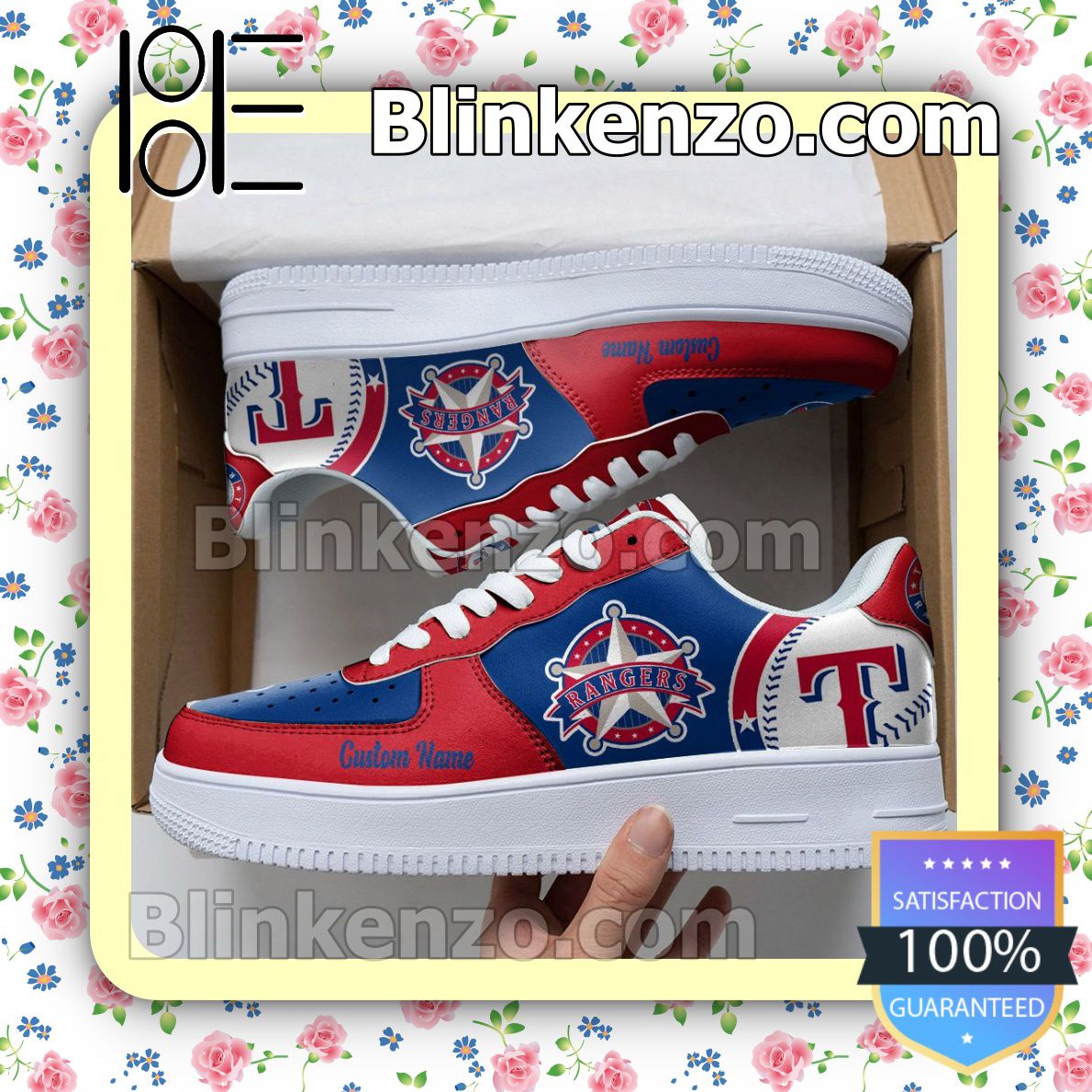 Best Gift Texas Rangers Mascot Logo MLB Baseball Nike Air Force Sneakers