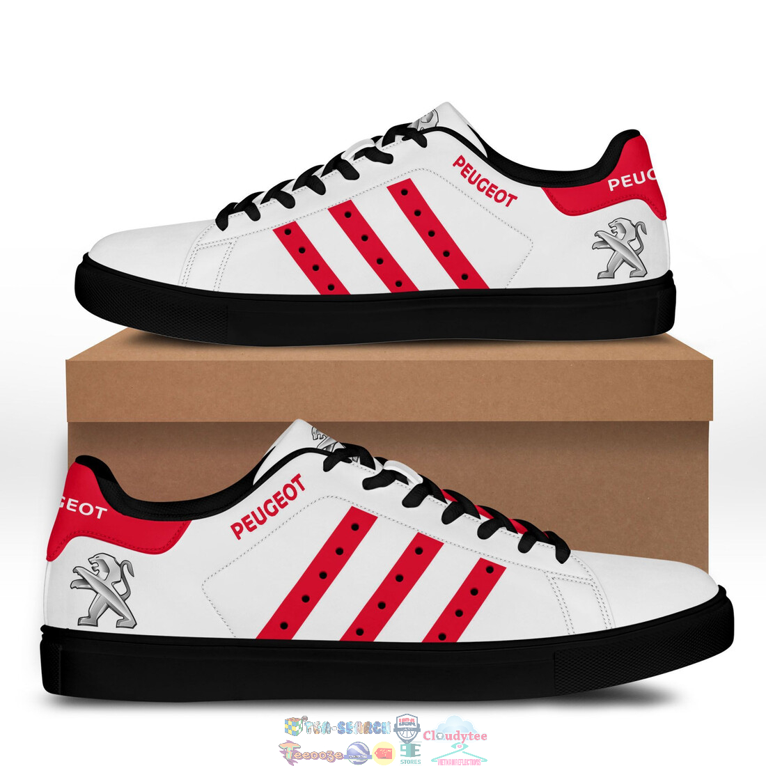 Peugeot Red Stripes Stan Smith Low Top Shoes